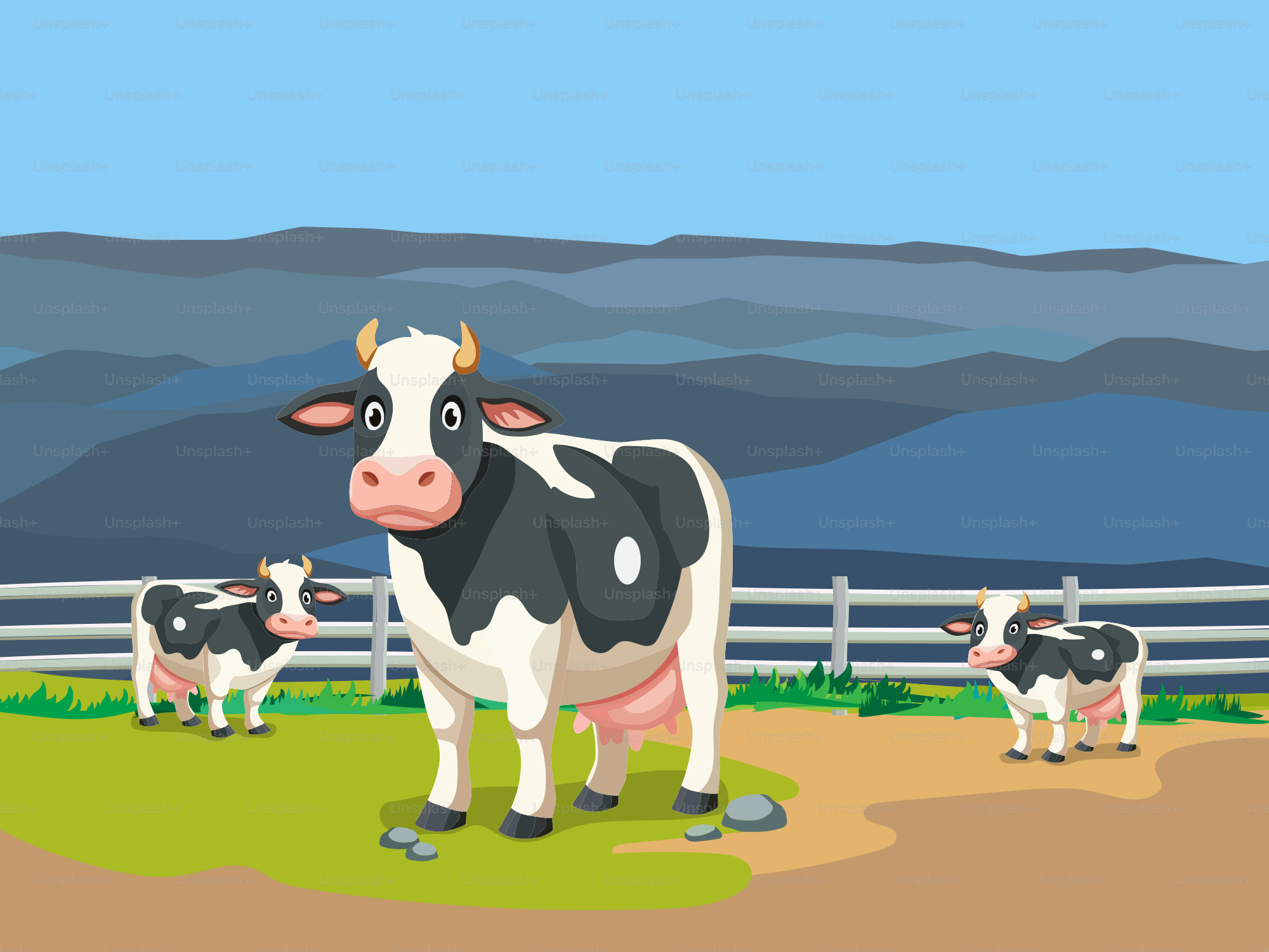 Un troupeau de vaches debout sur un champ couvert d’herbe