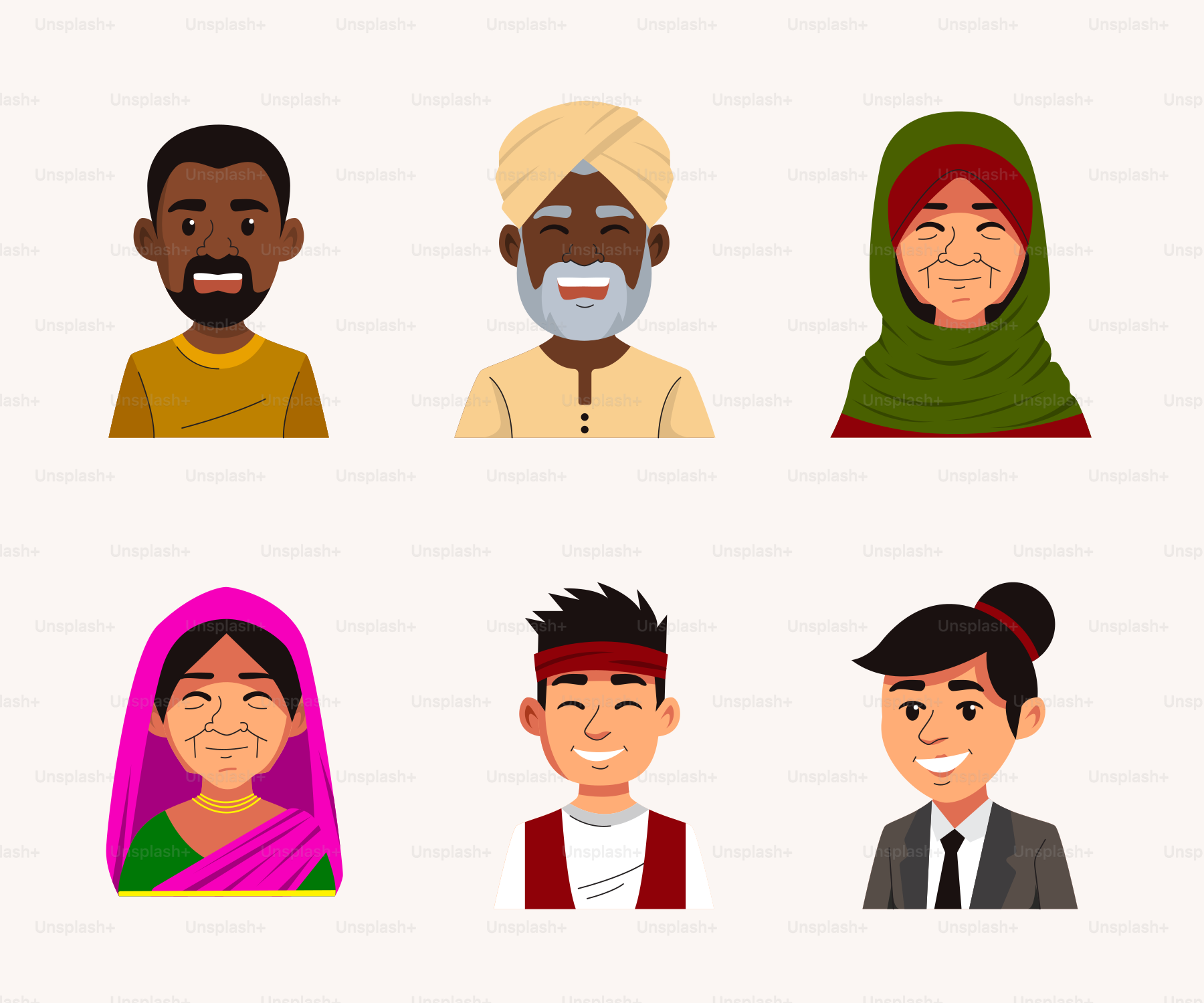 A group of people with different facial expressions