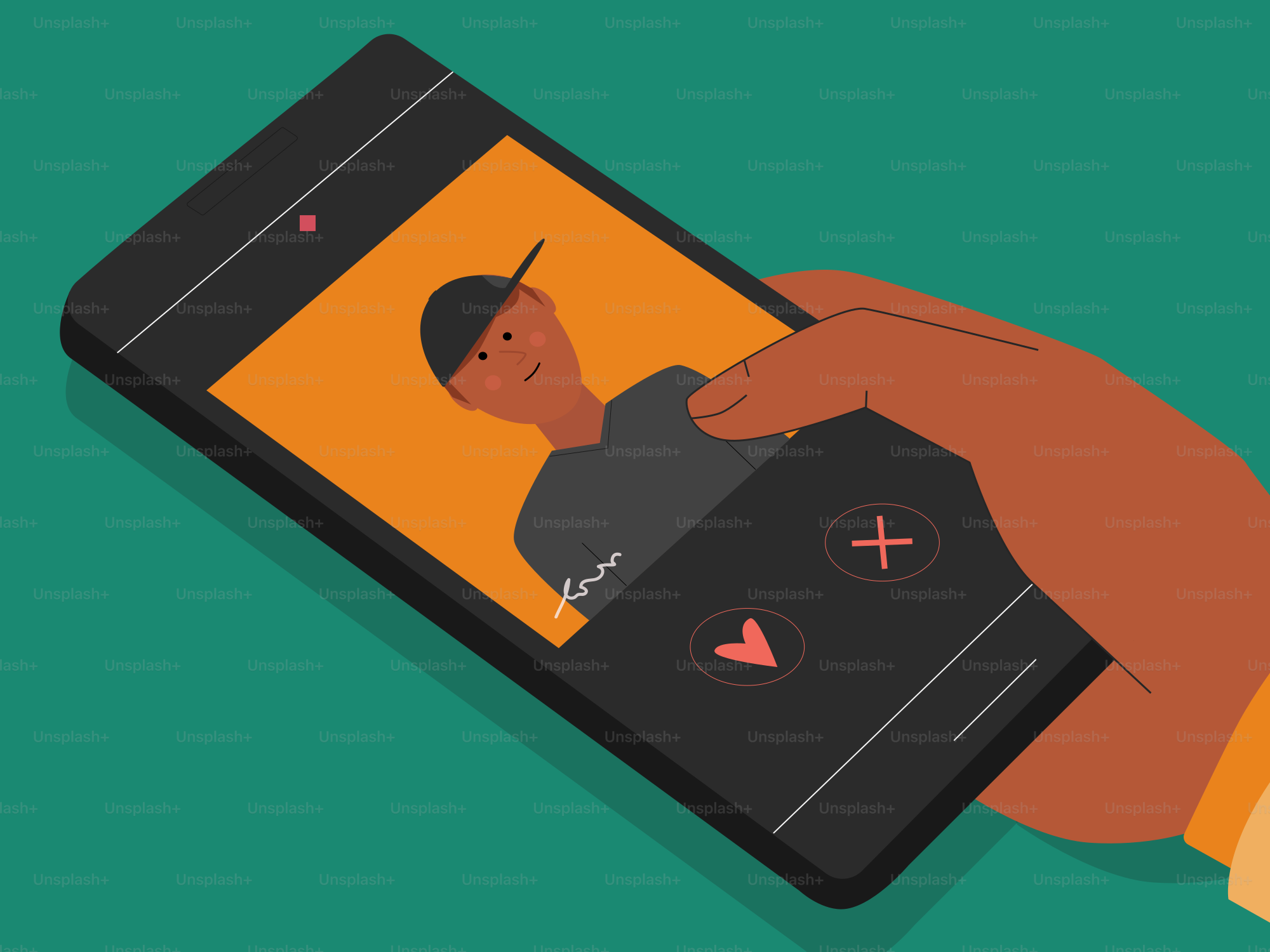 A hand holding a cell phone with a picture of a man on the screen