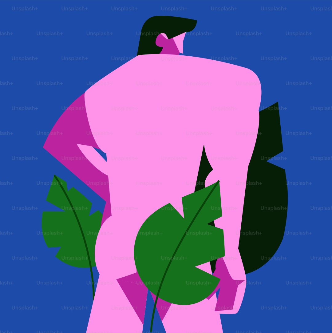 Uma pintura de um homem com uma planta na mão