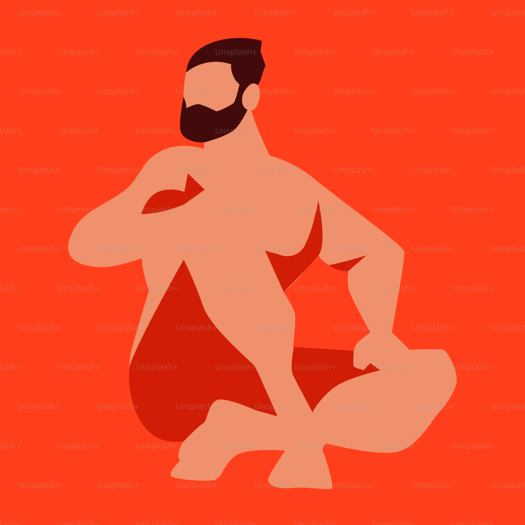 Um homem de barba sentado no chão