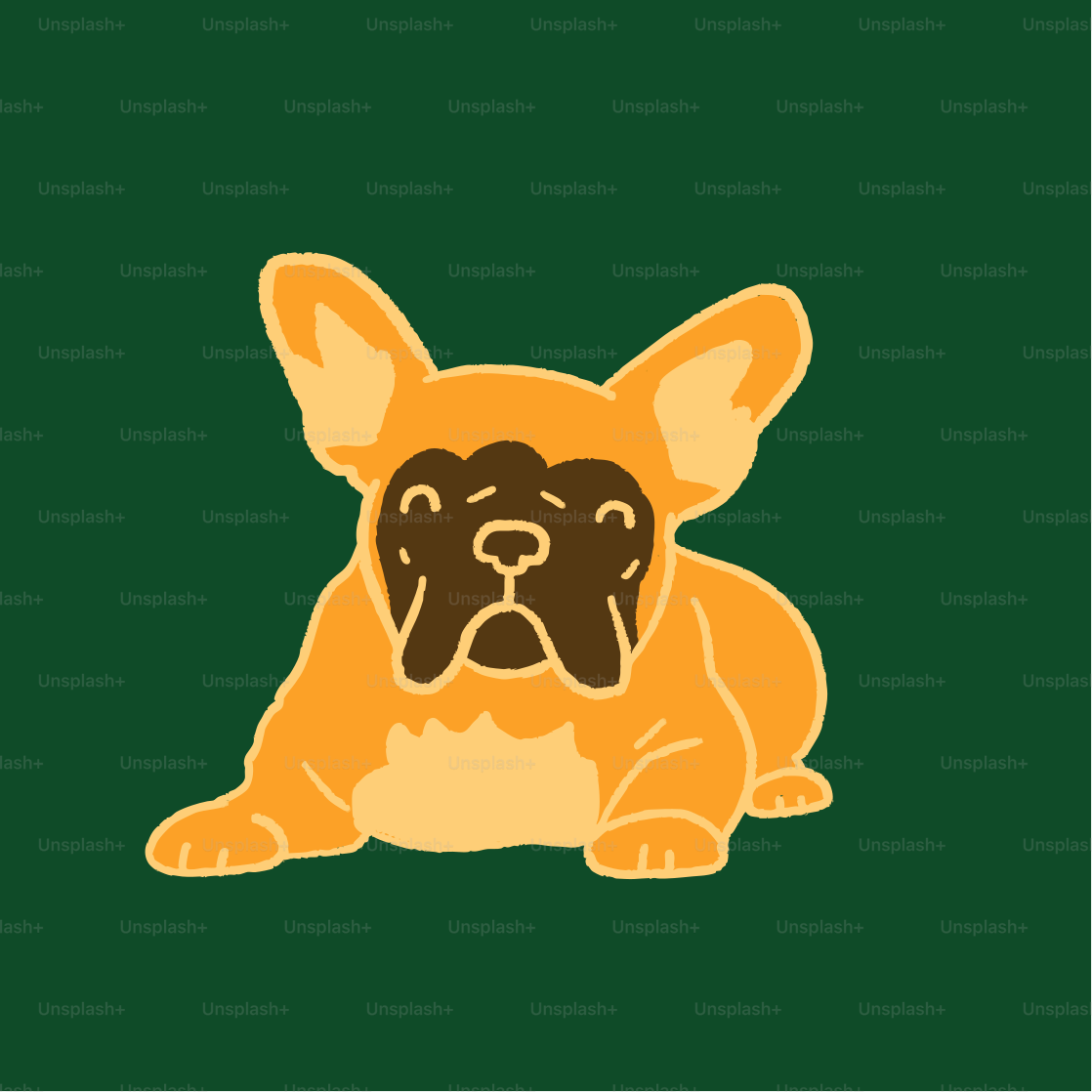 A picture of a dog on a green background