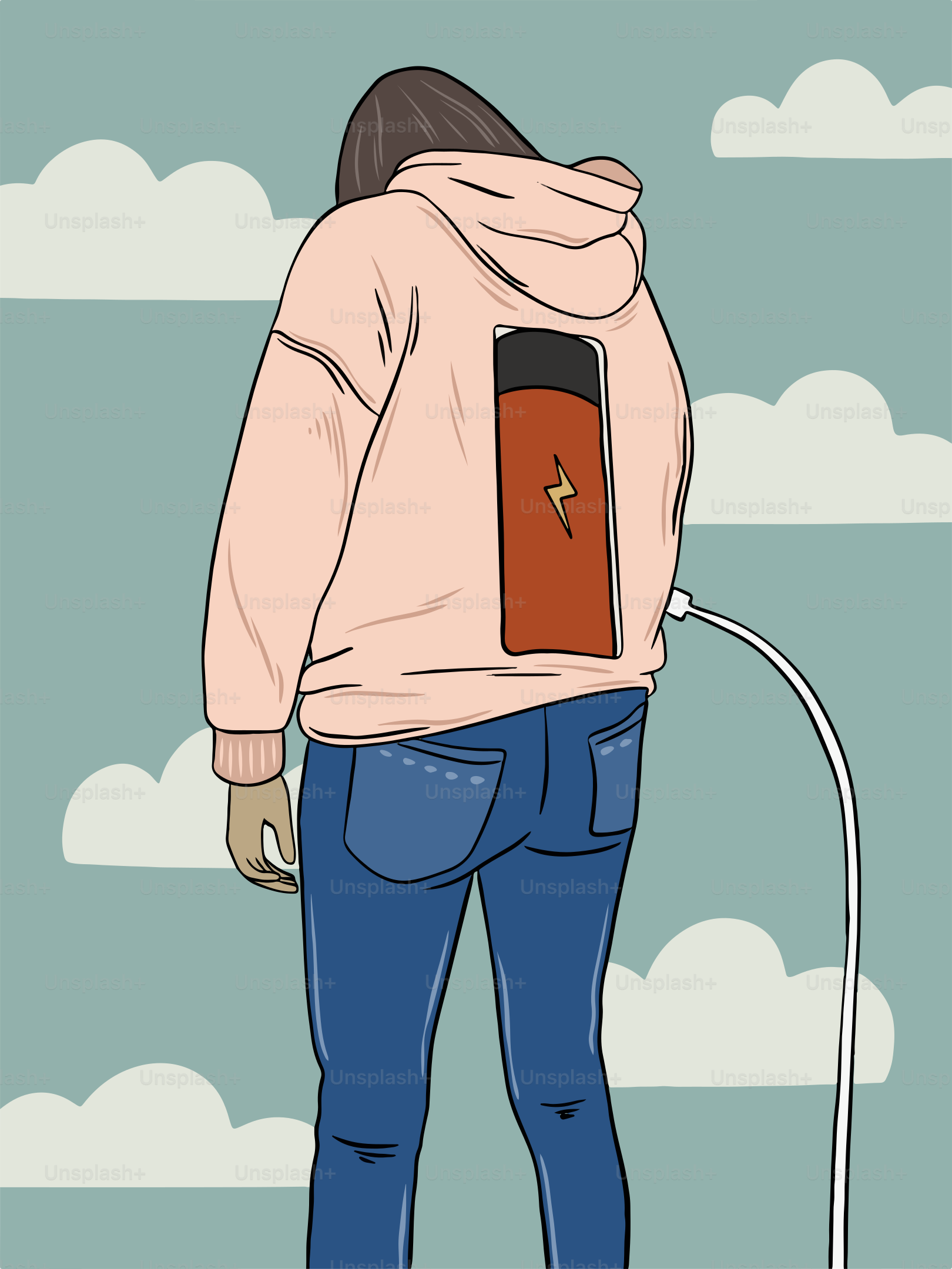 A person with a book on their back