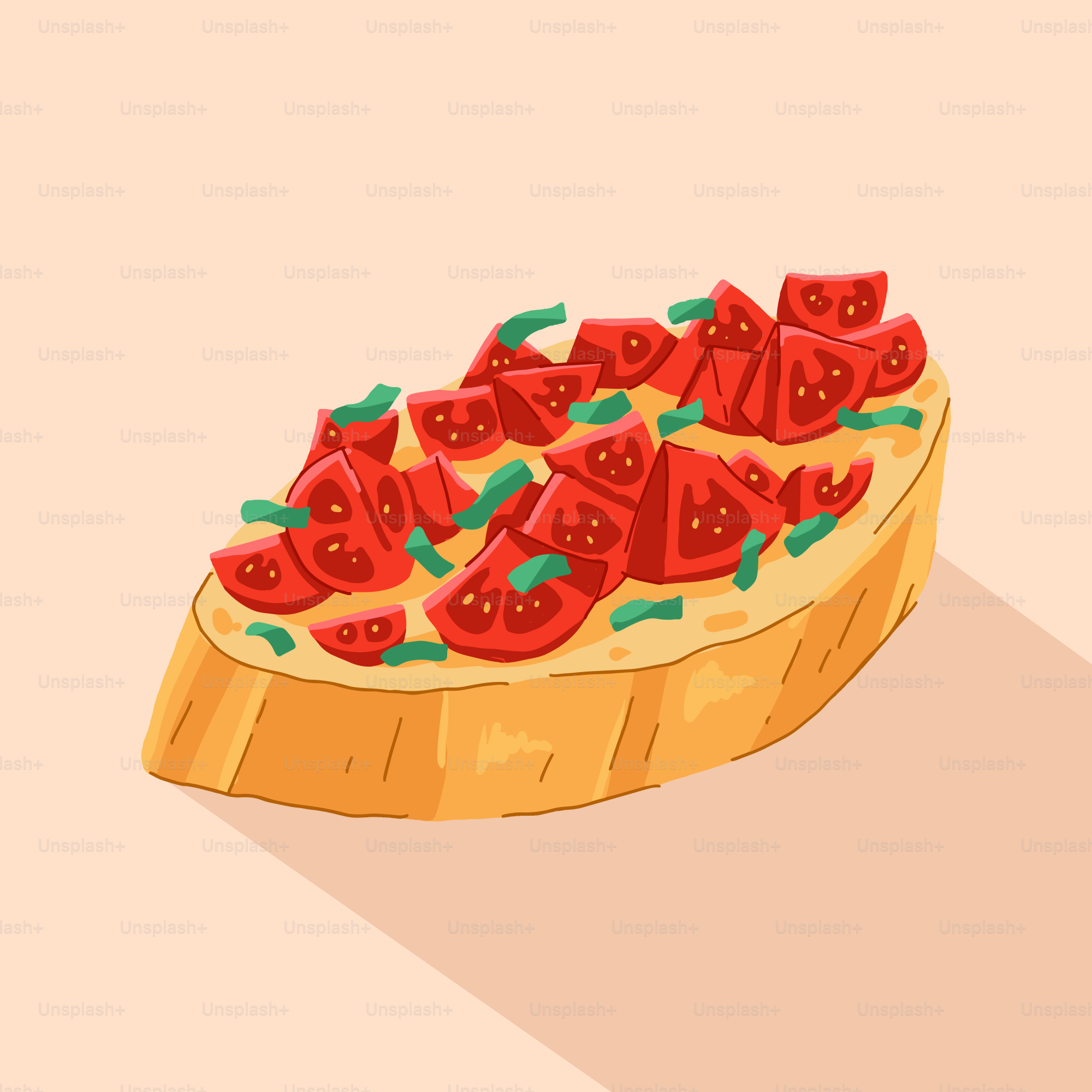 Ein Stück Pizza mit Belägen darauf