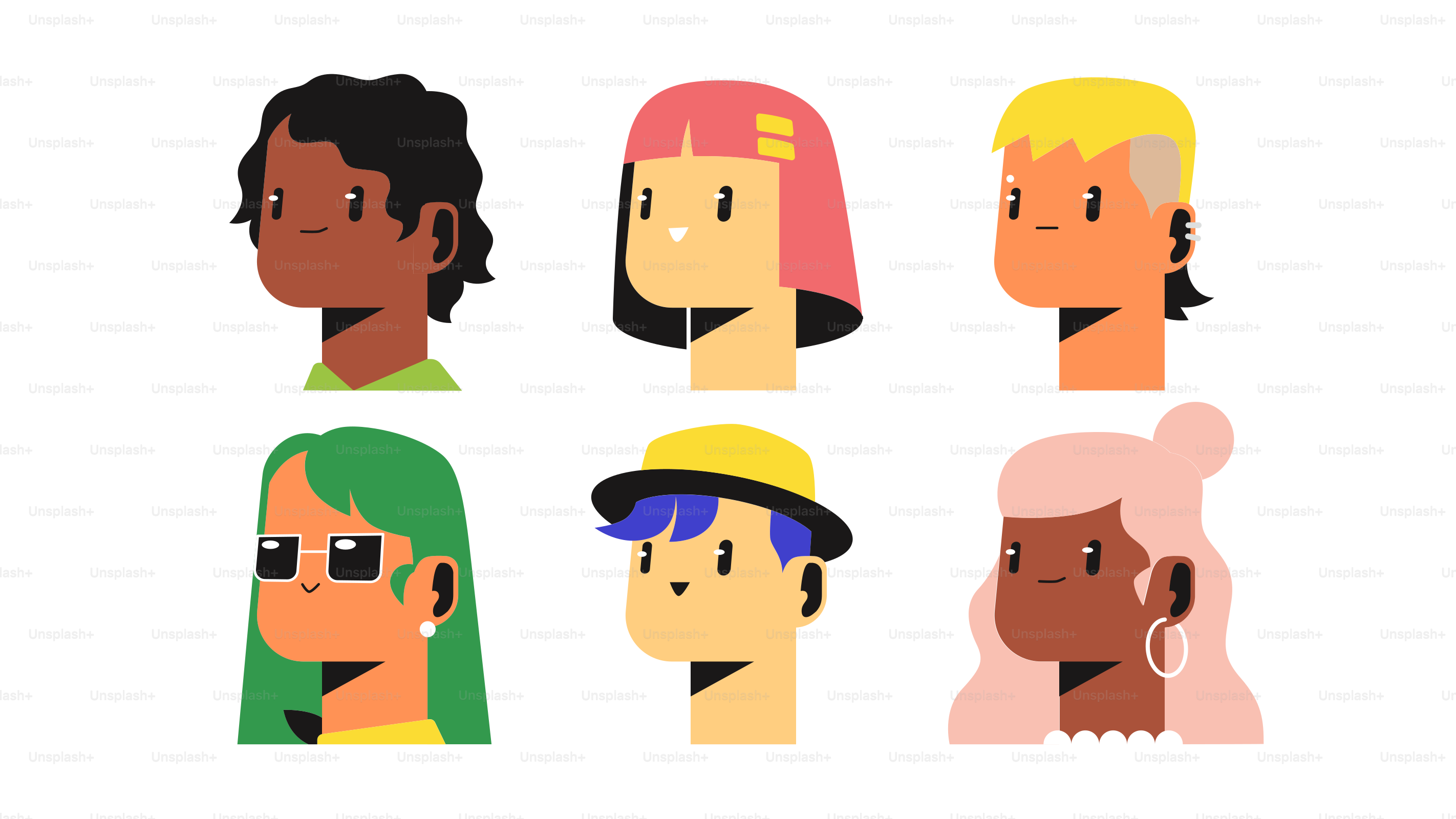 A group of people with different hair styles