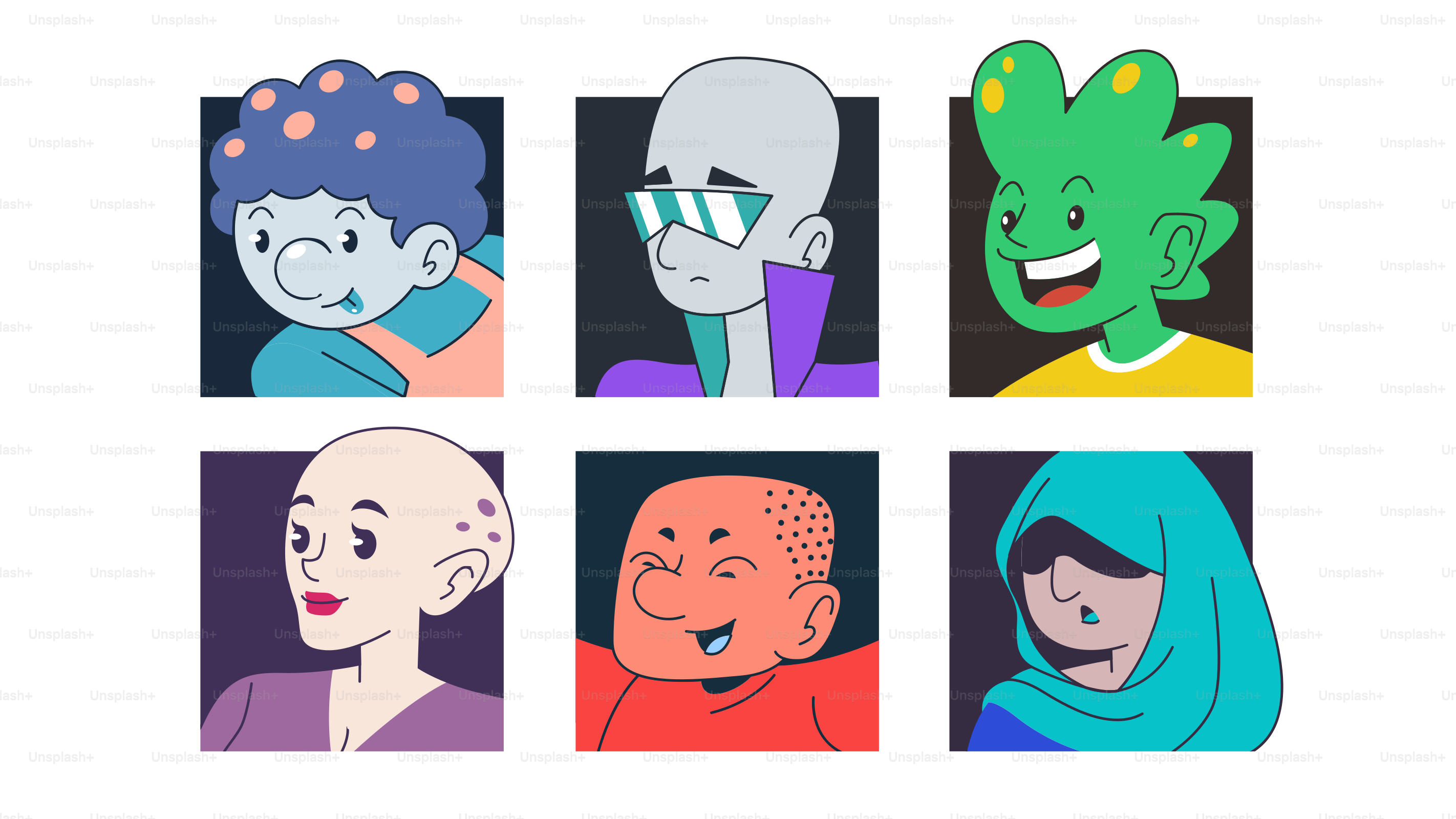 A group of people with different facial expressions