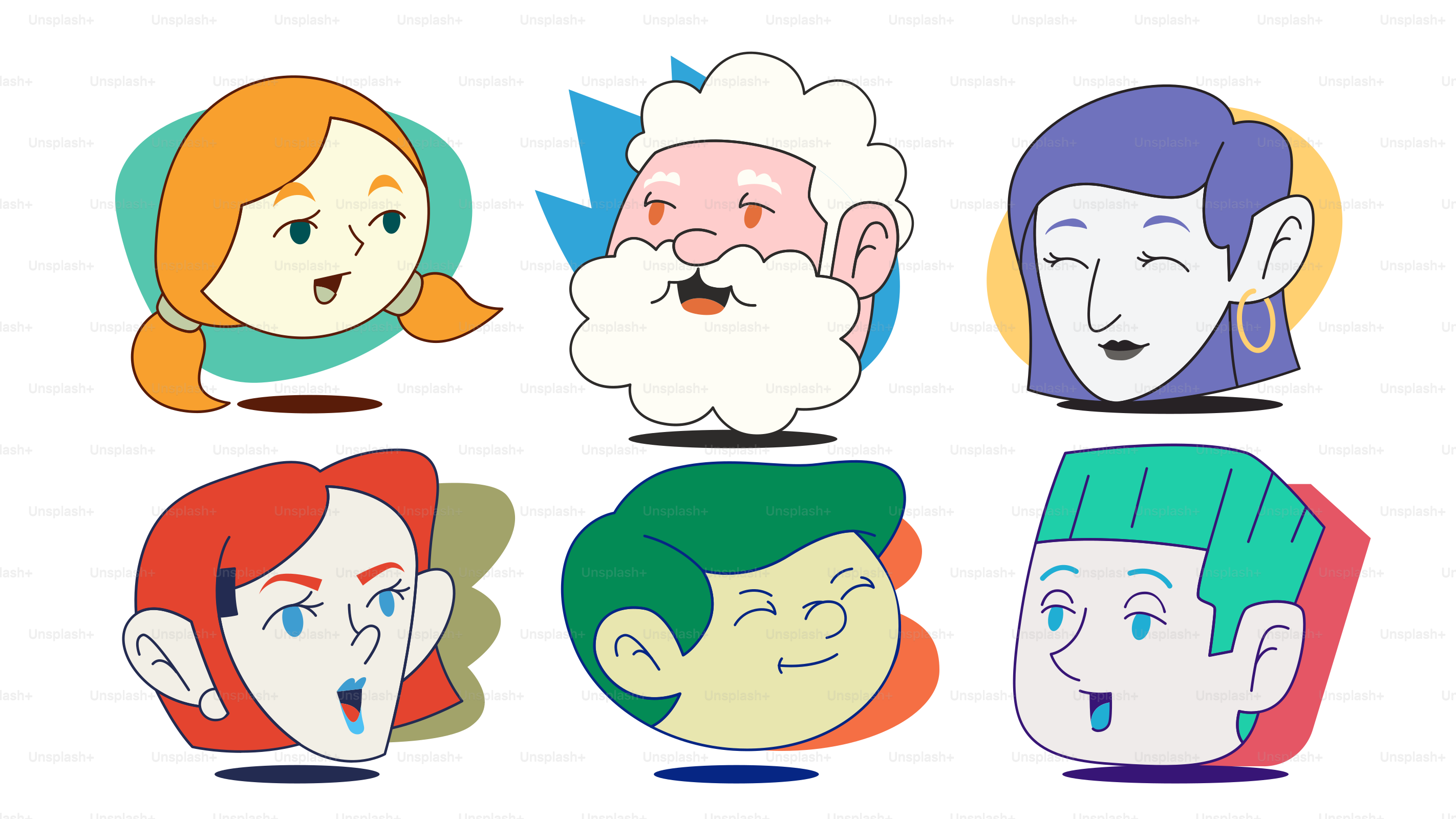 A group of people with different facial expressions