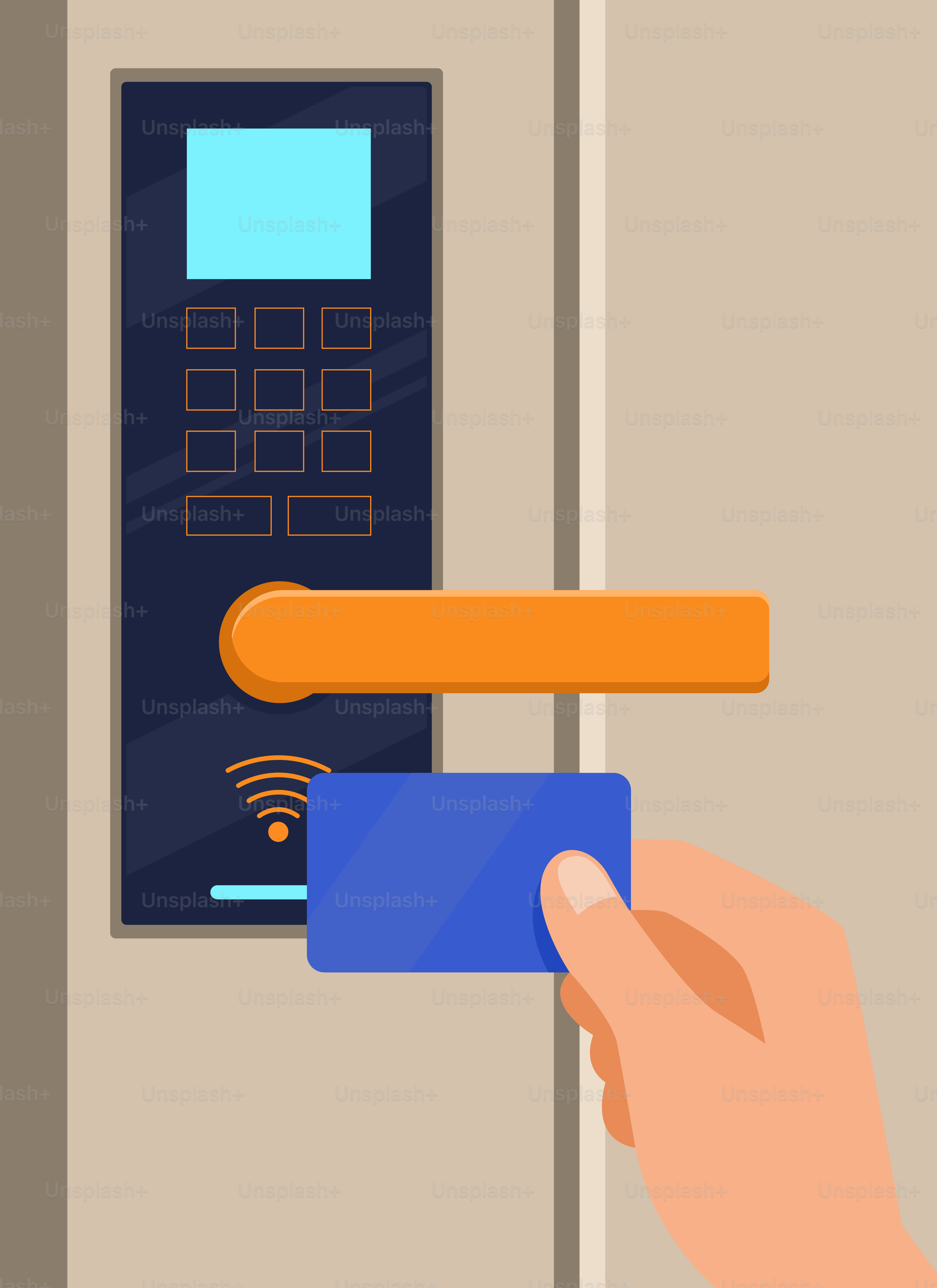 A person is pressing a button on a door