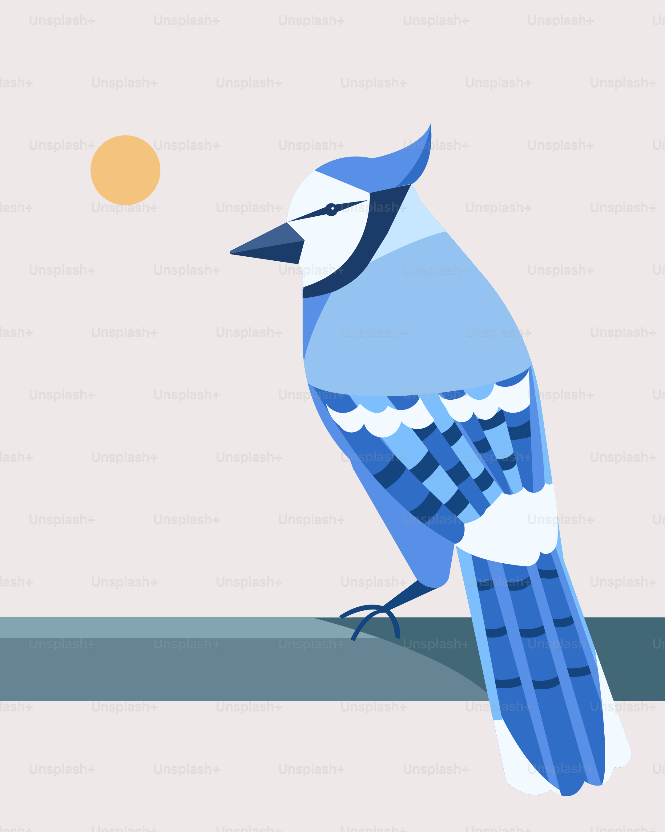 A blue bird is sitting on a branch