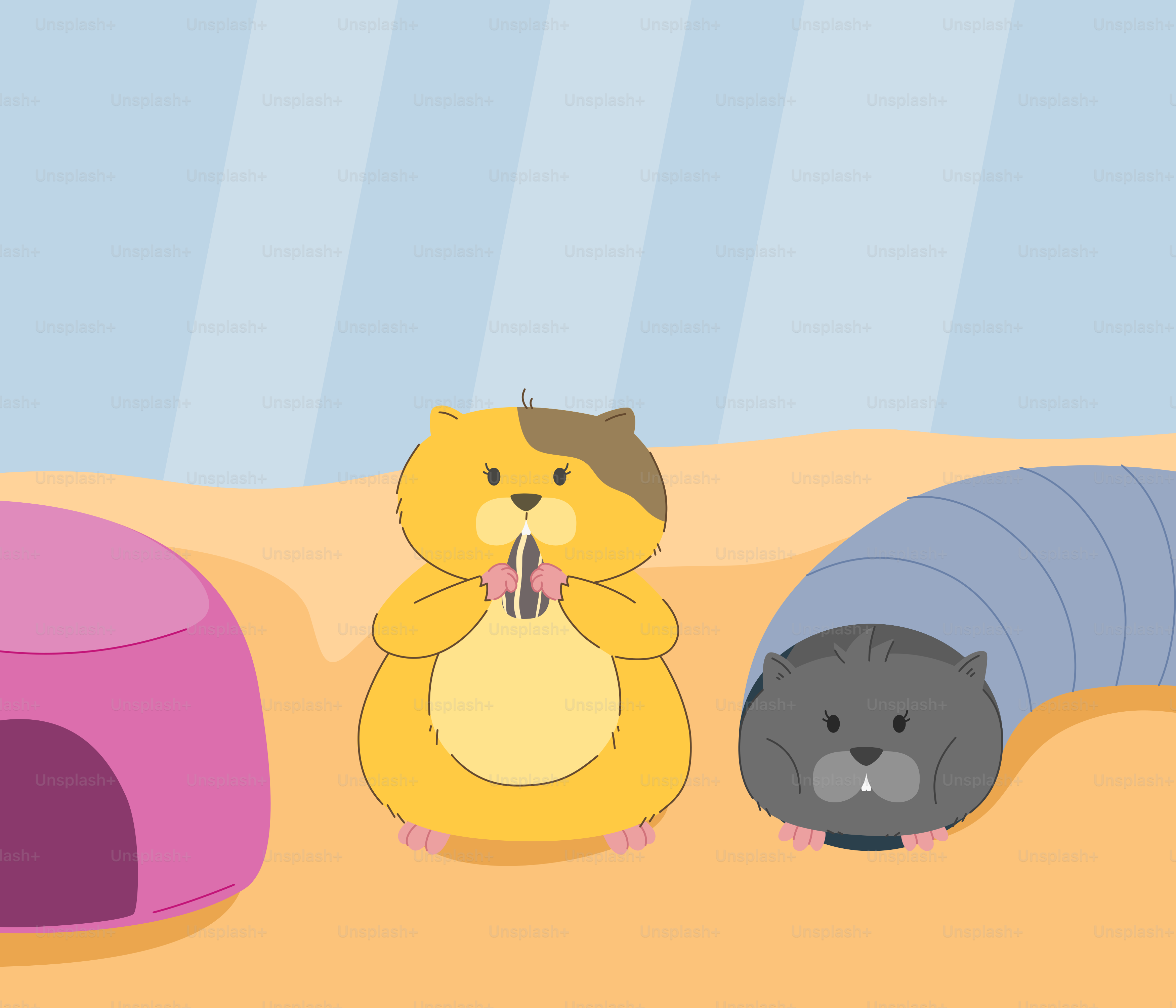 Um grupo de animais que está em pé na areia