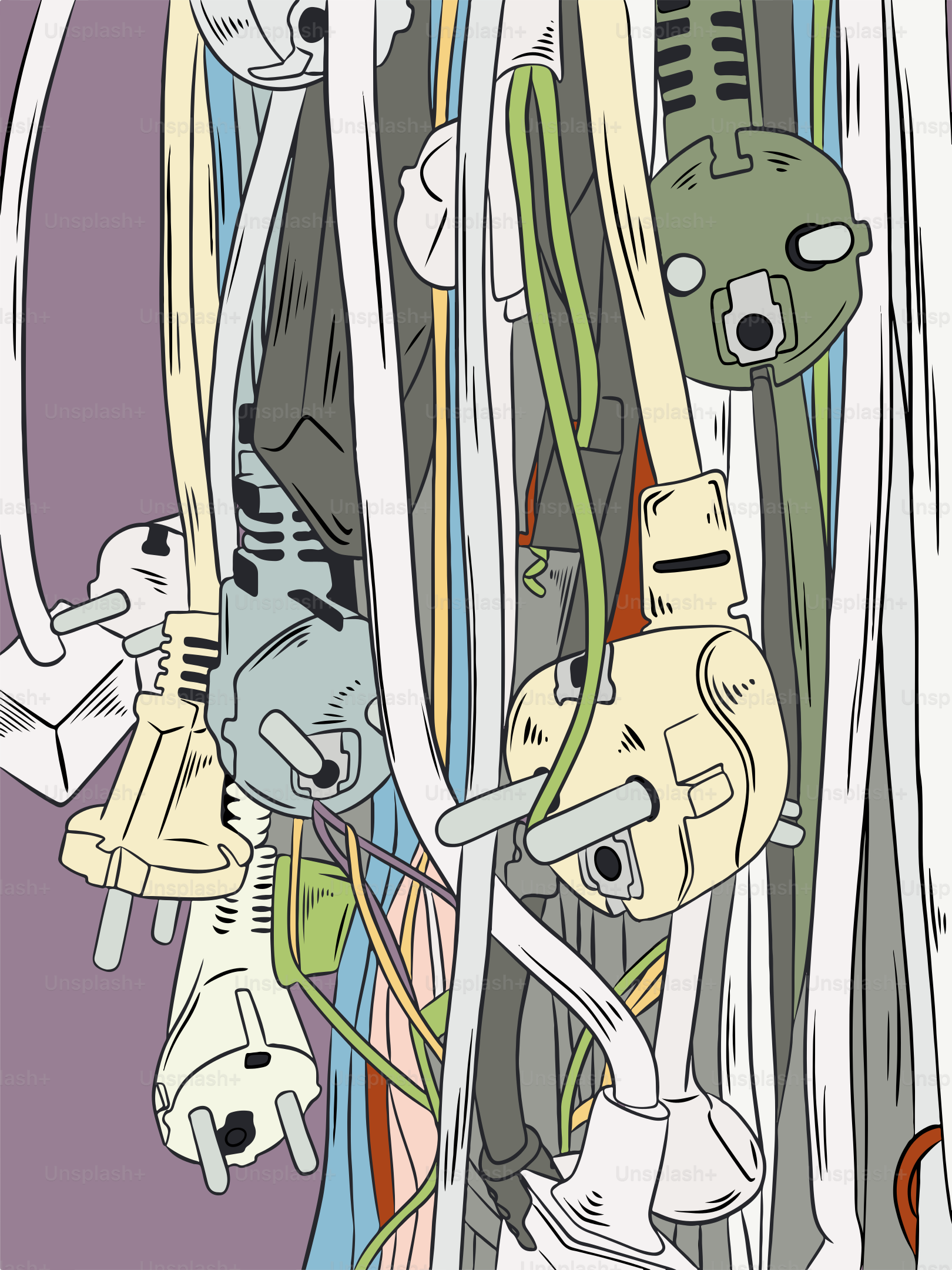 Un tas de fils connectés entre eux