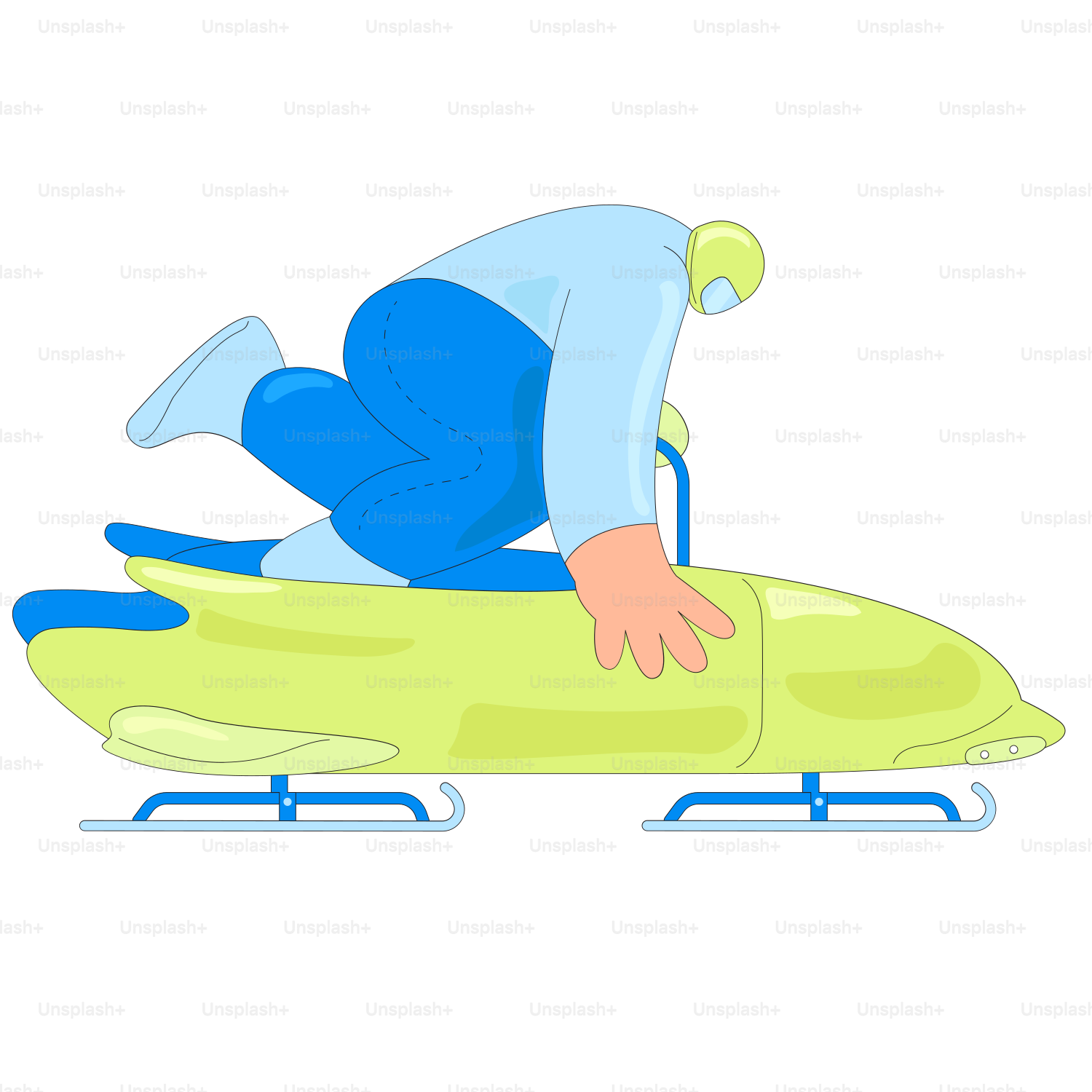 A man riding a snowmobile down a snow covered slope