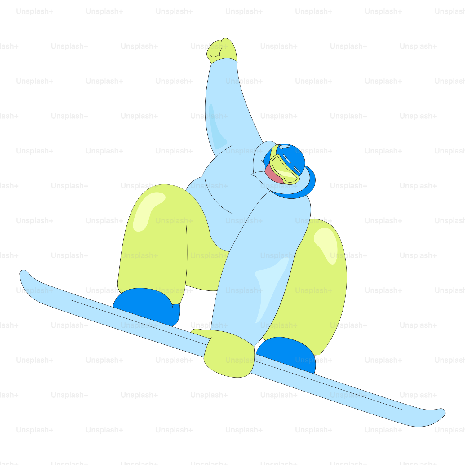 A person riding a snowboard down a snow covered slope