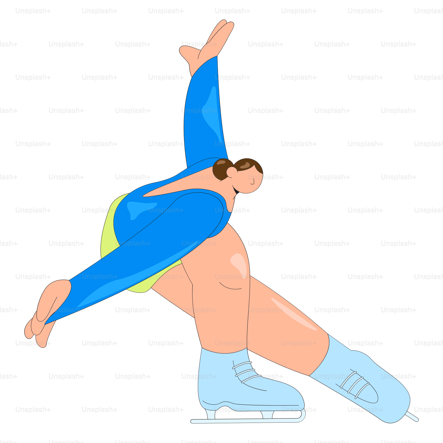 A man is doing a yoga pose on a white background