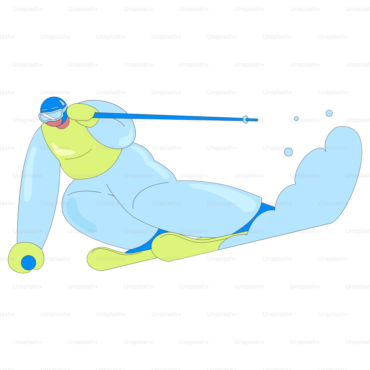 A man is skiing down a hill in the snow