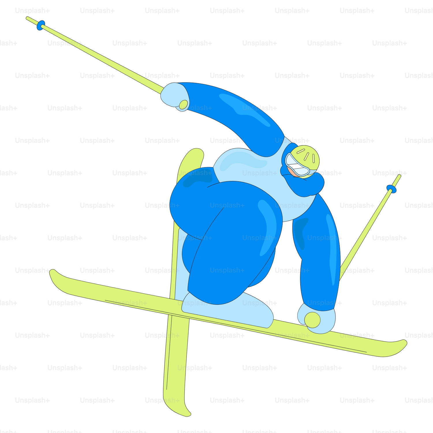 A man riding skis down the side of a snow covered slope