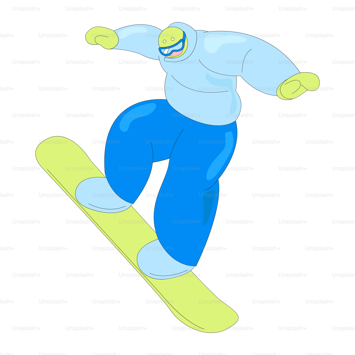 A person on a snowboard in the air