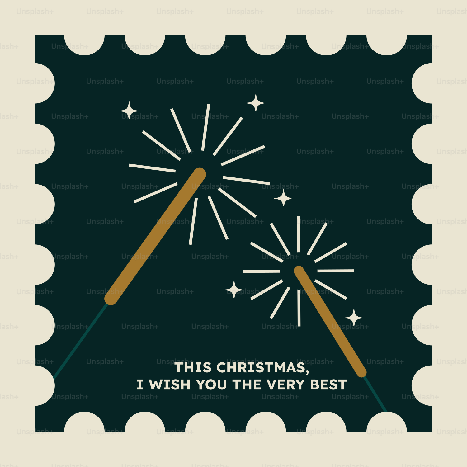 A stamp with a christmas message on it