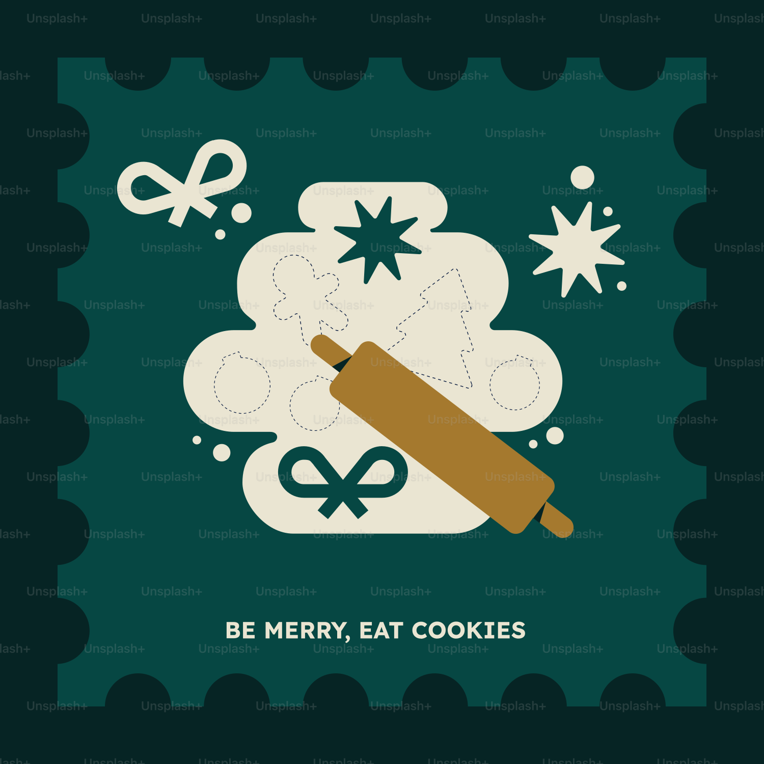 A stamp with a pastry on it