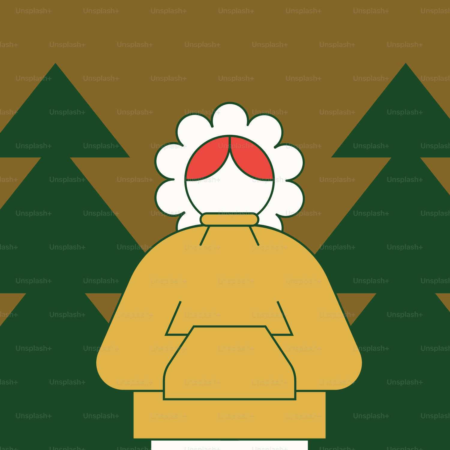 Una persona in piedi davanti ad alcuni alberi