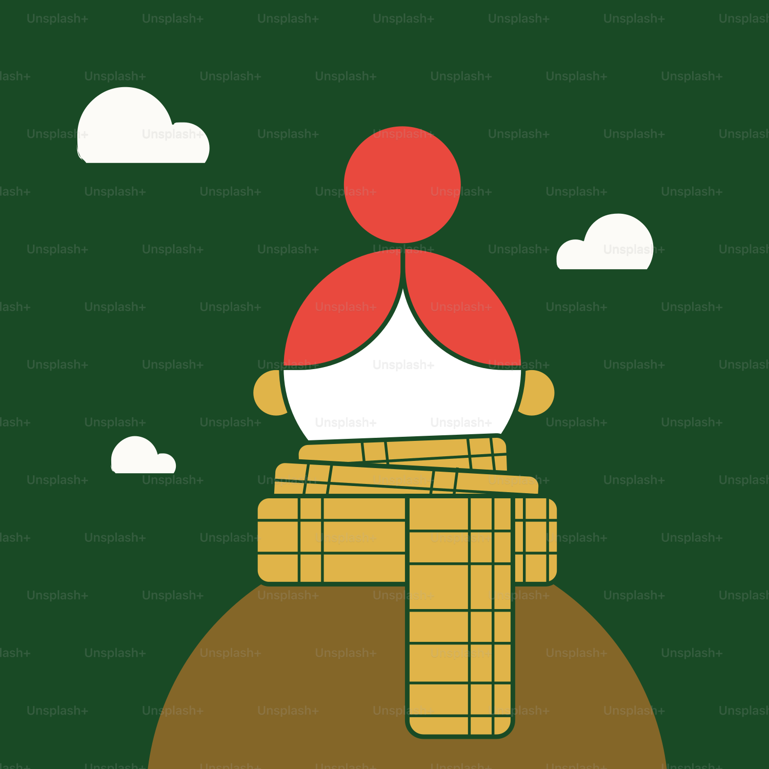 Un poster di una persona seduta sopra un fungo