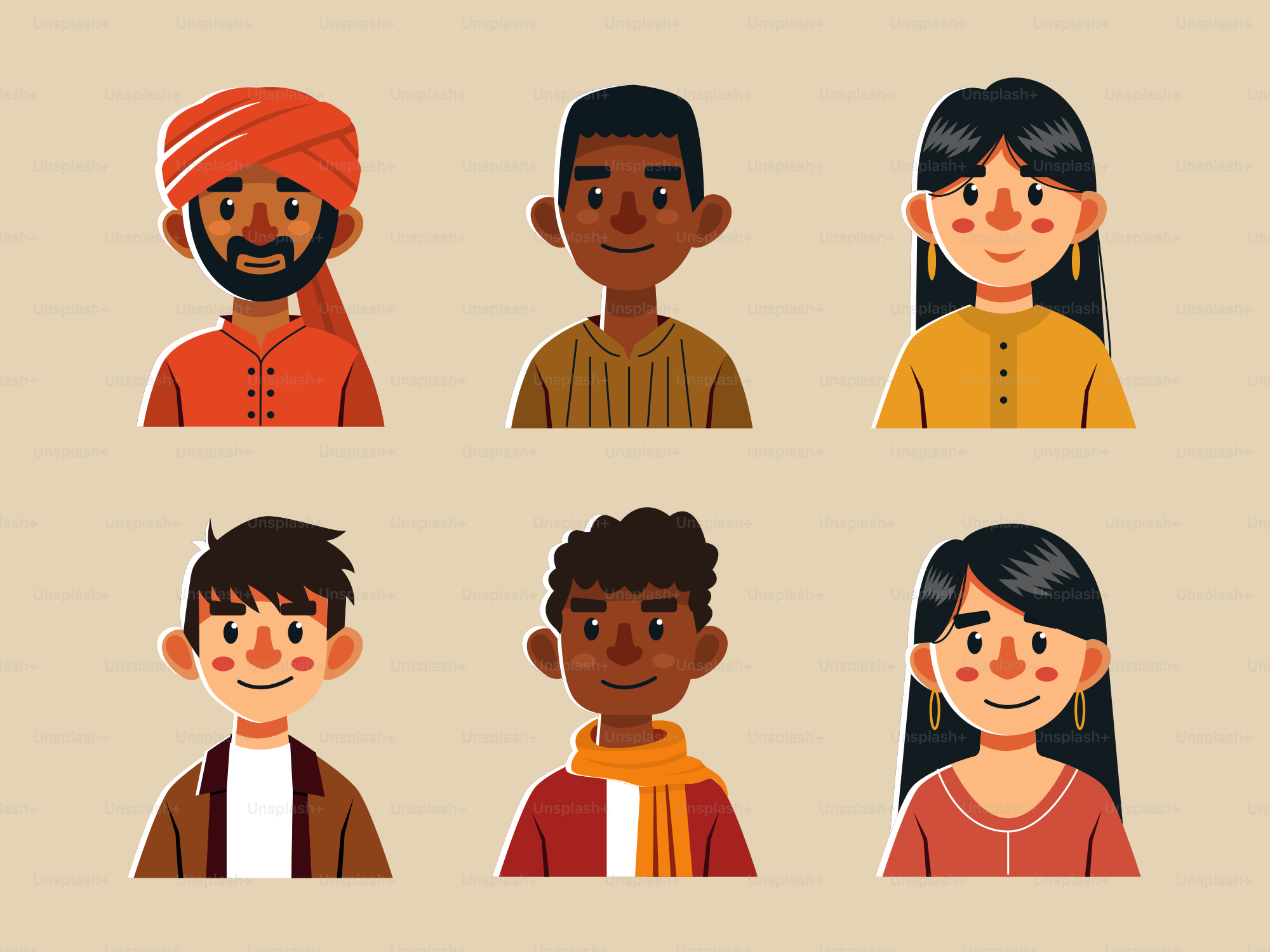 A group of people with different facial expressions