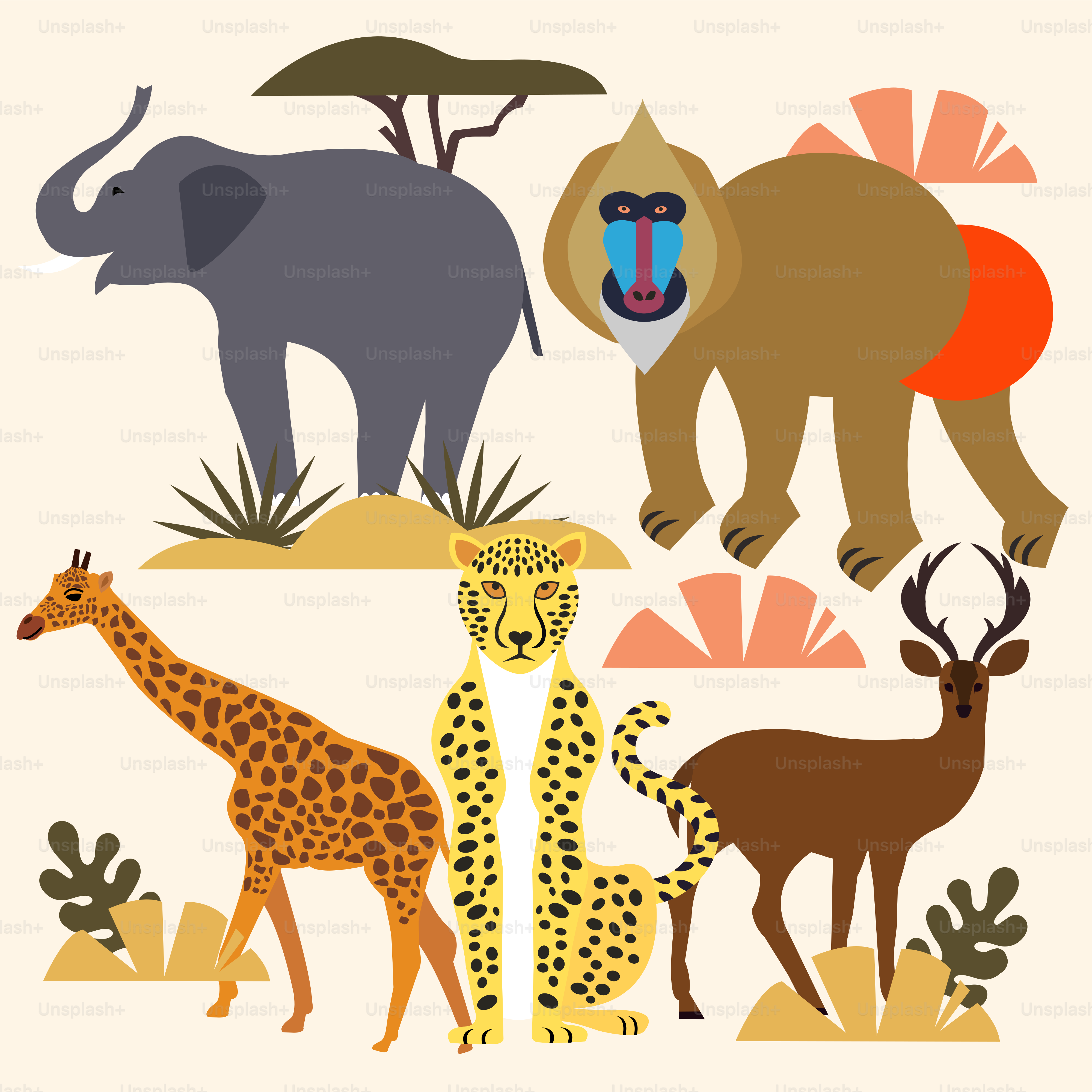 A group of wild animals standing next to each other