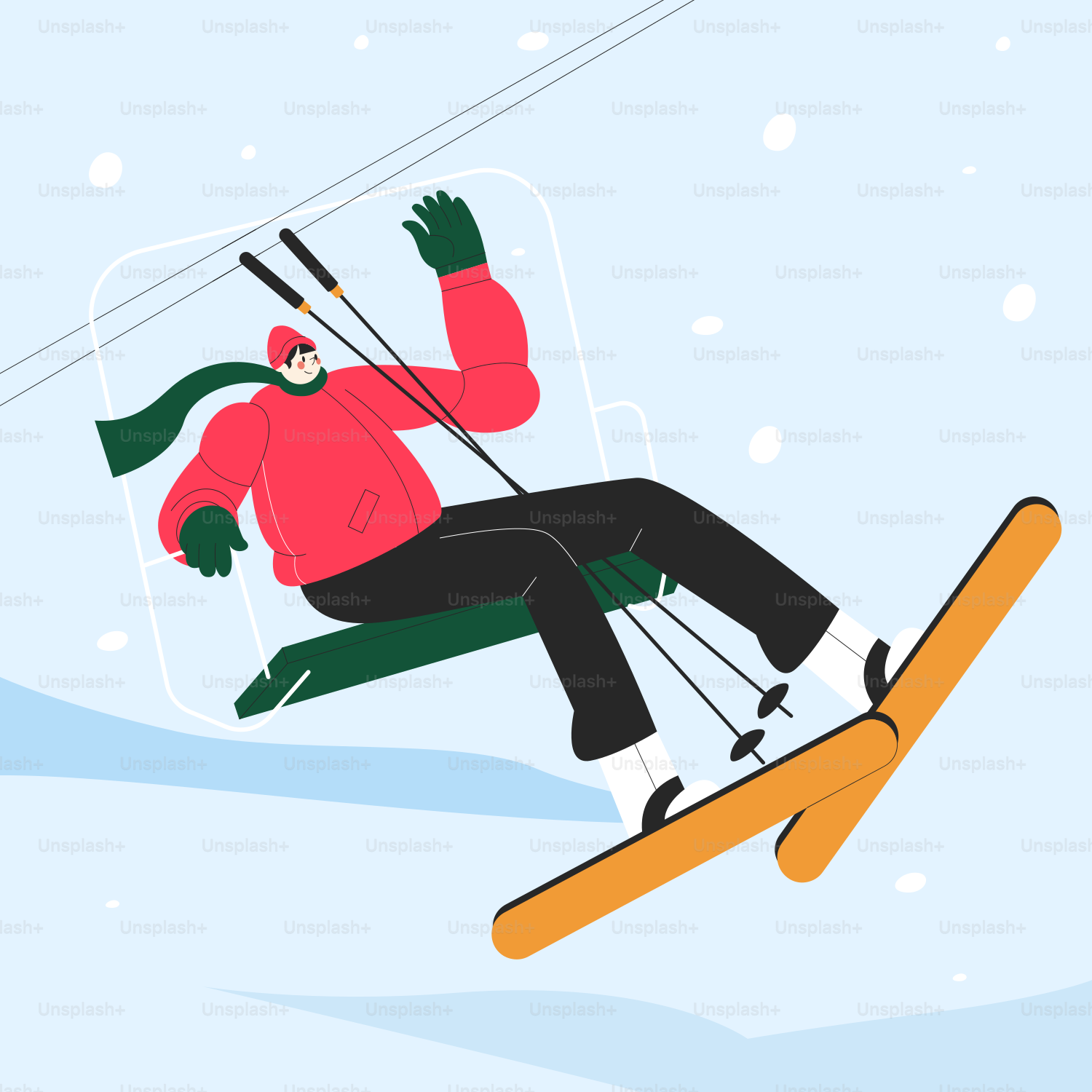 A man riding a snowboard down a snow covered slope