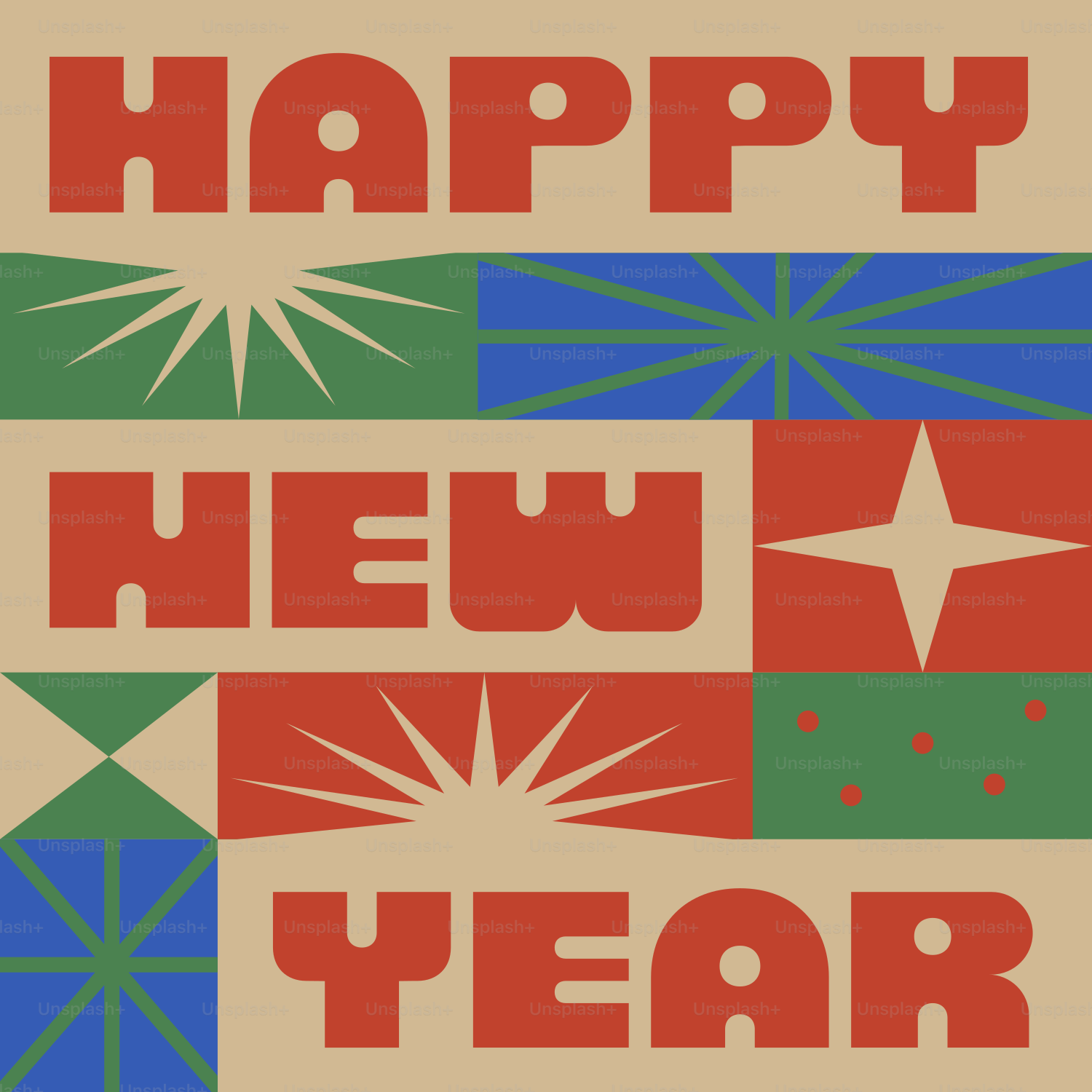 A happy new year card with a star design