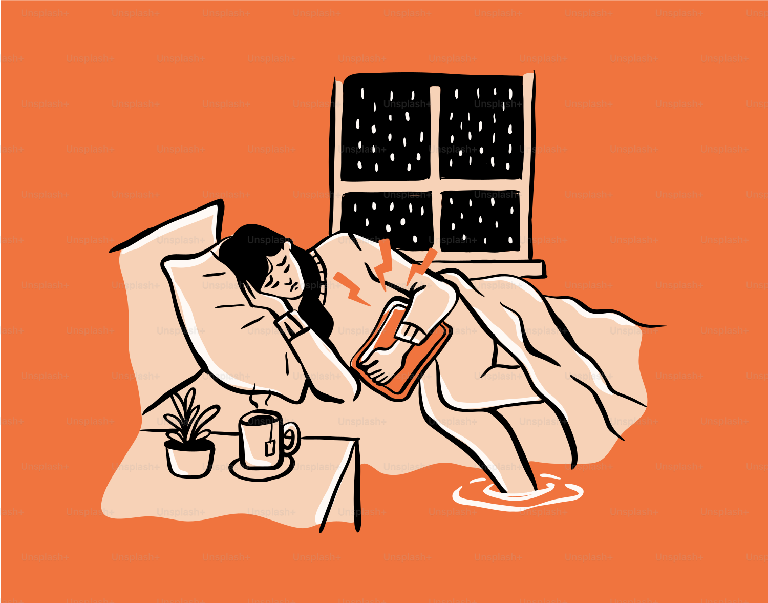 A woman laying in bed next to a window