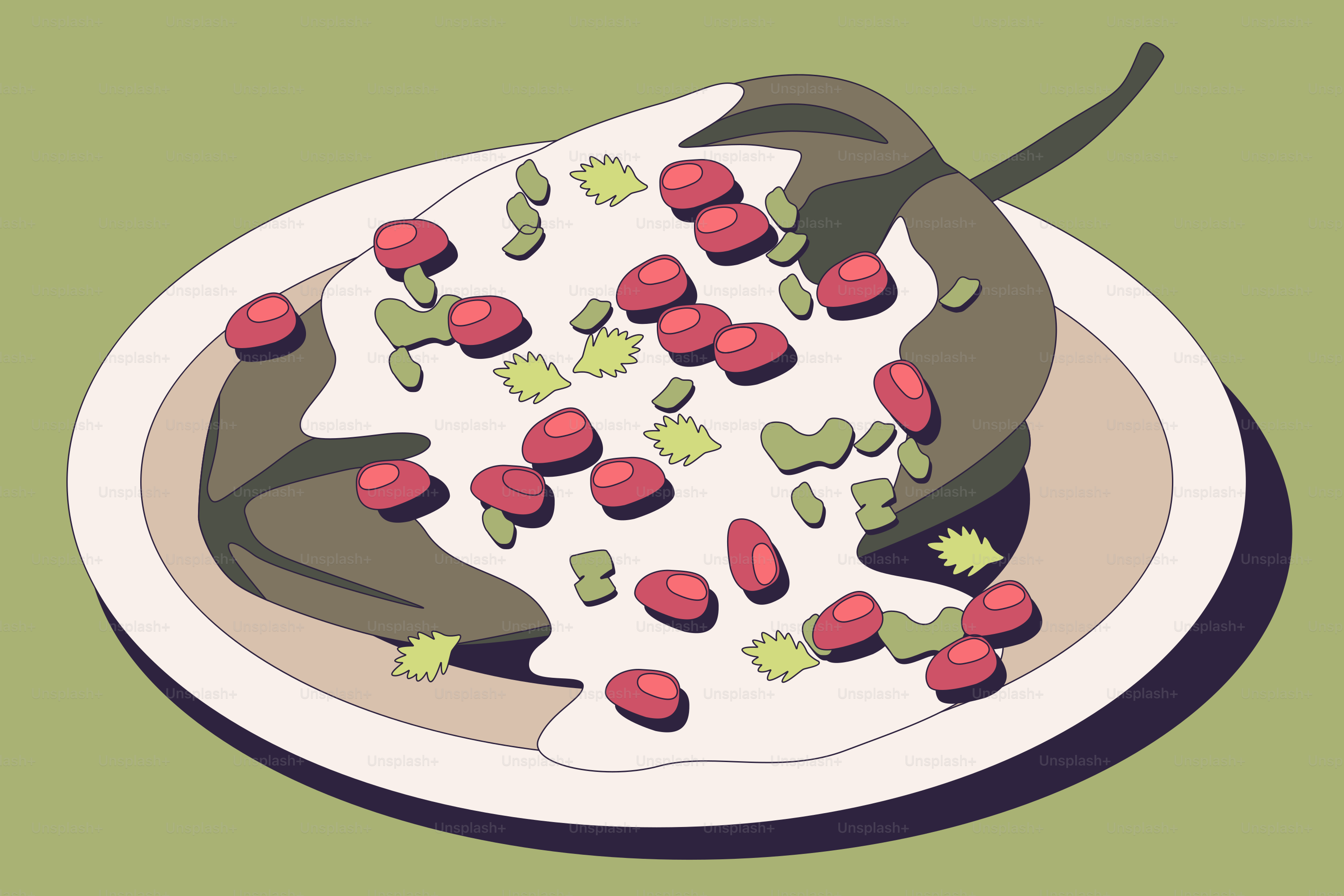 Un plato de comida con frijoles y yogur