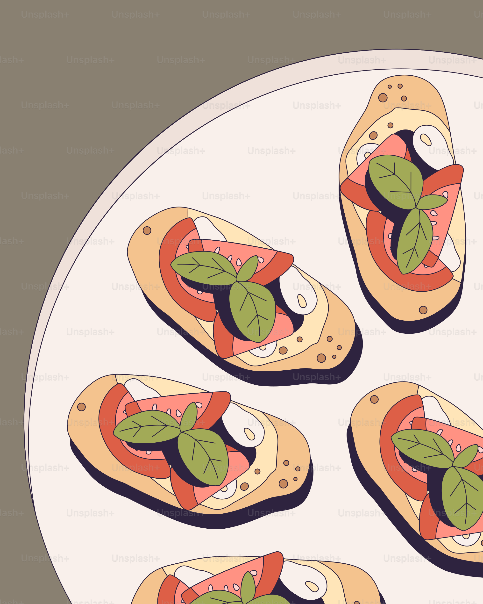 A white plate topped with slices of pizza