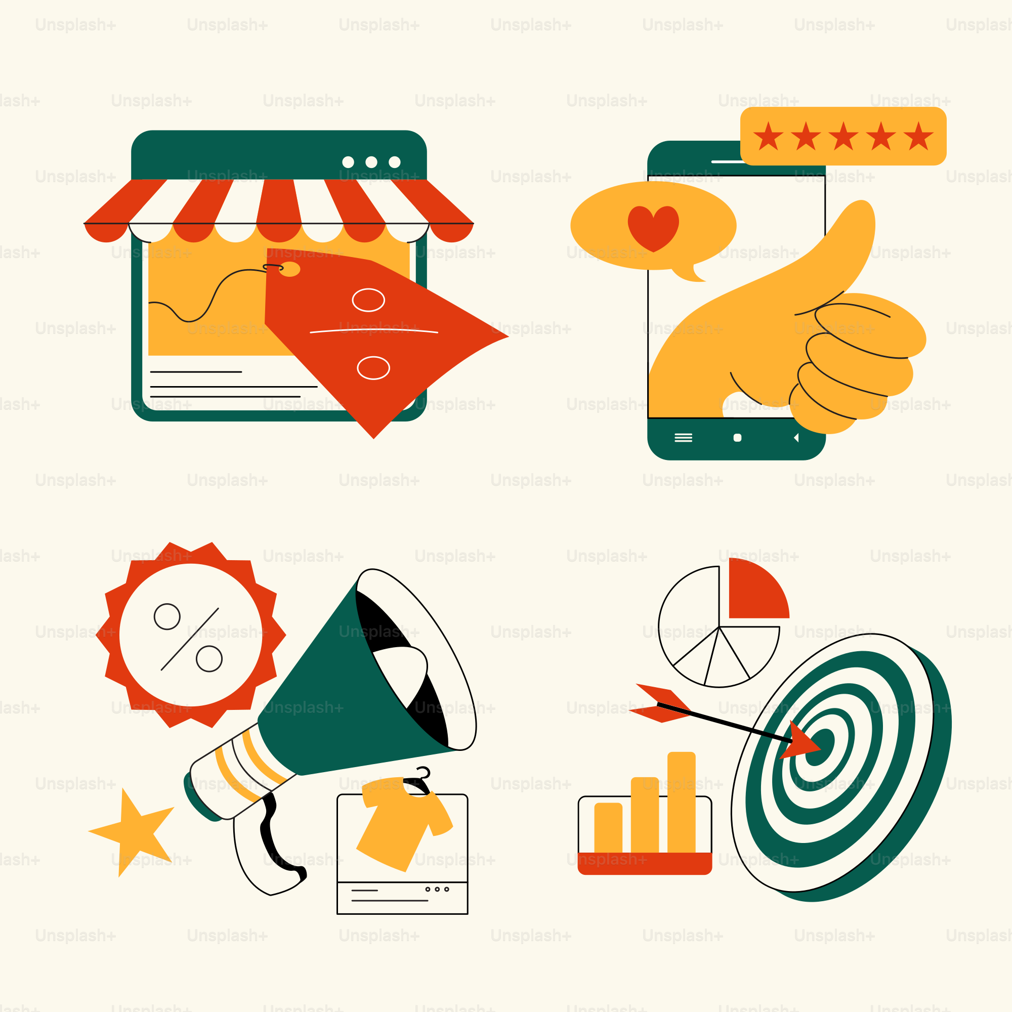 A collection of flat design icons