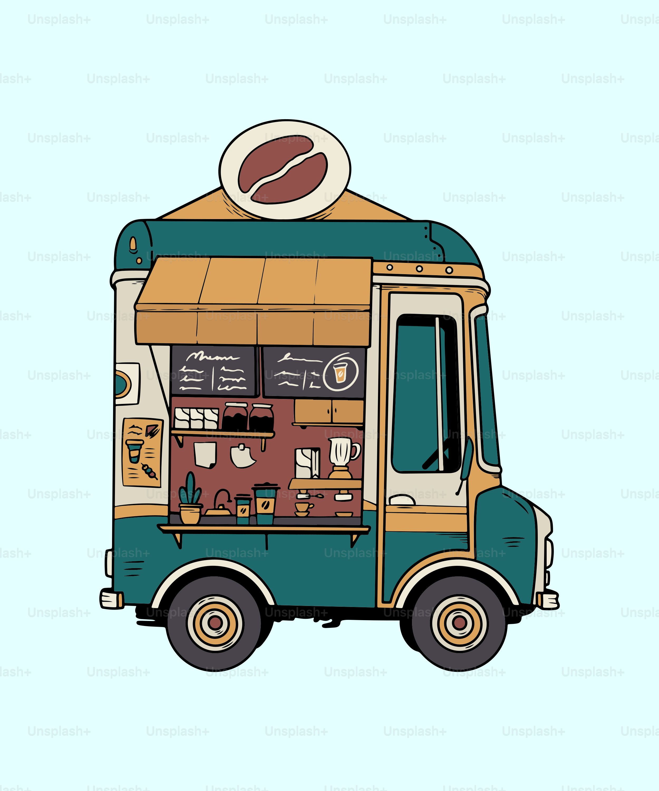 Food Truck Drawing 16 Free Clip Art Designs