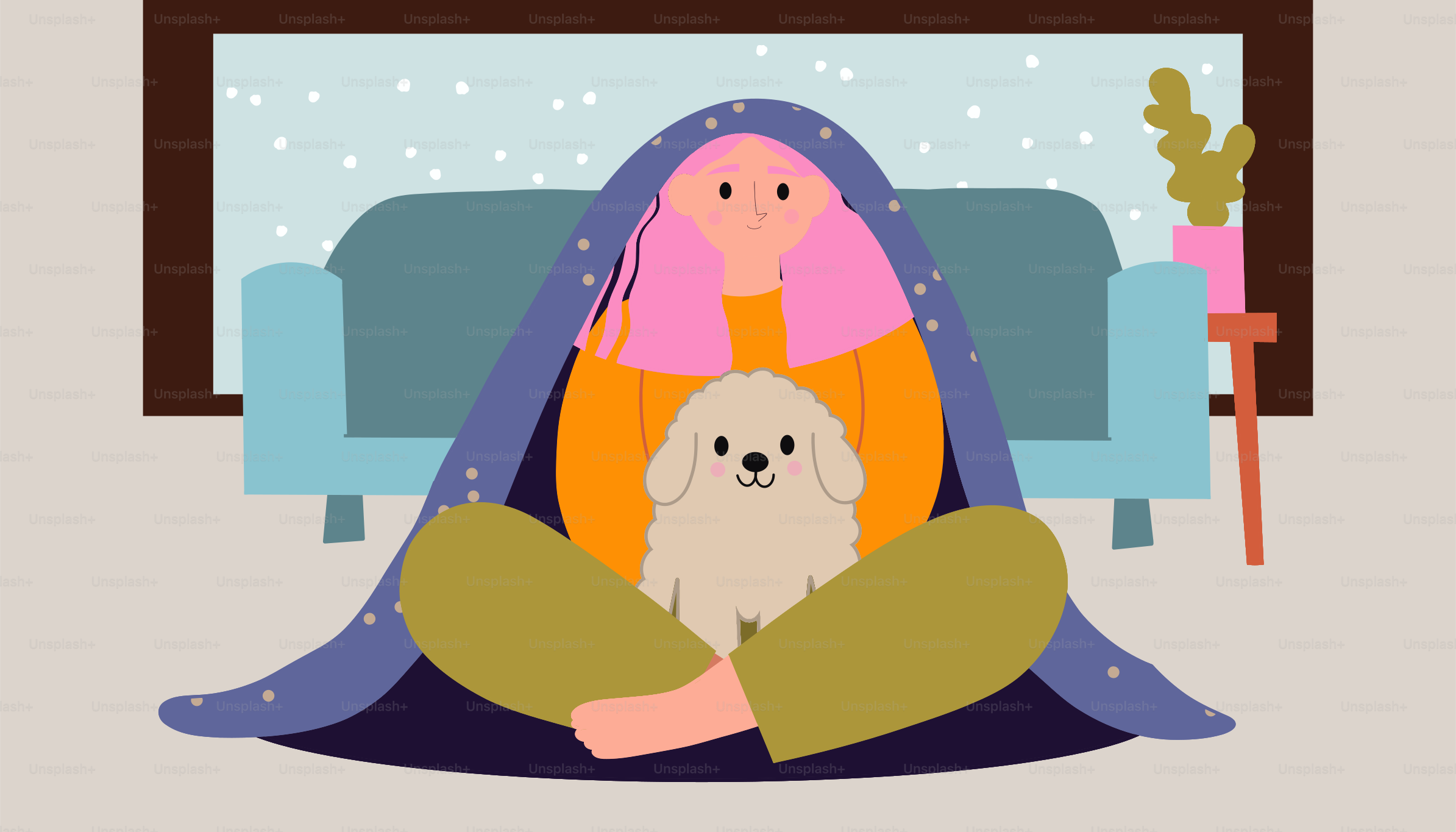 Eine Person, die mit einem Hund auf dem Boden sitzt