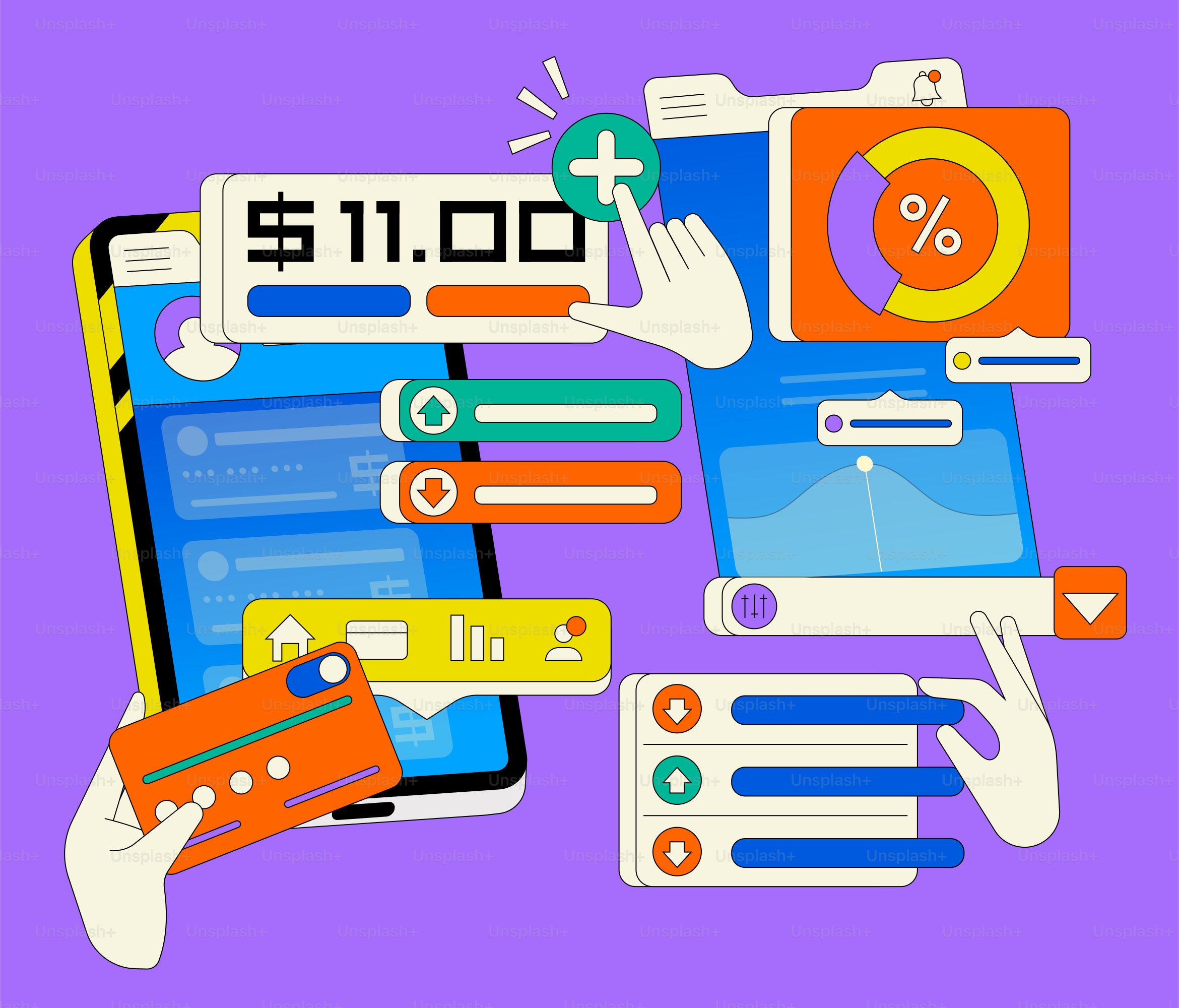 A hand holding a smart phone with icons on it