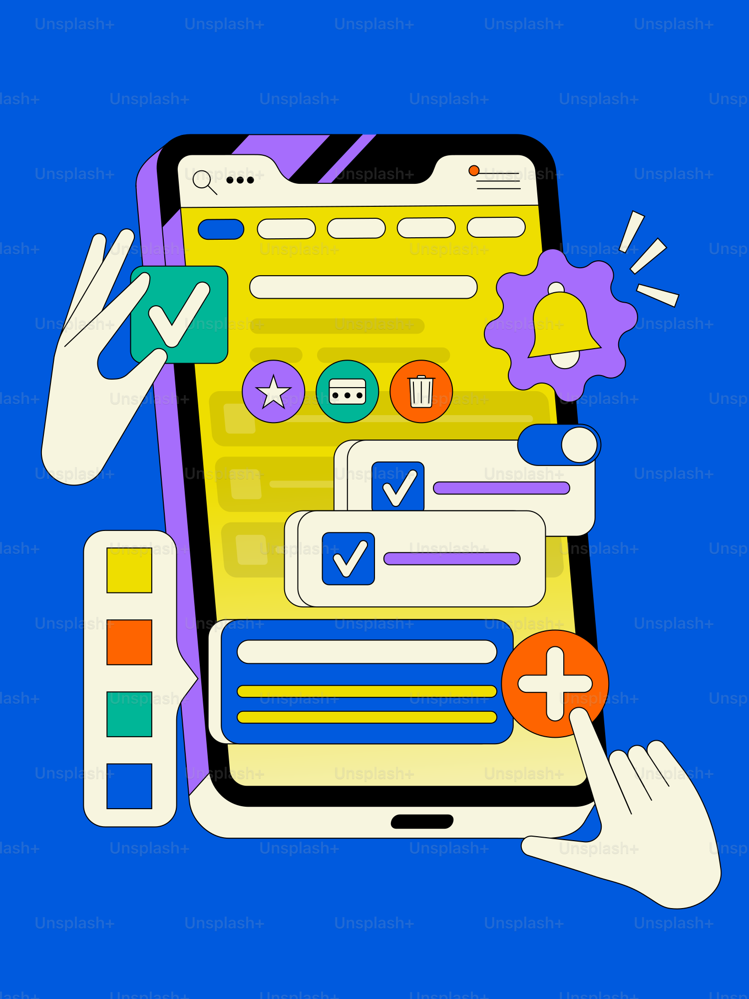 A phone with a check mark on the screen