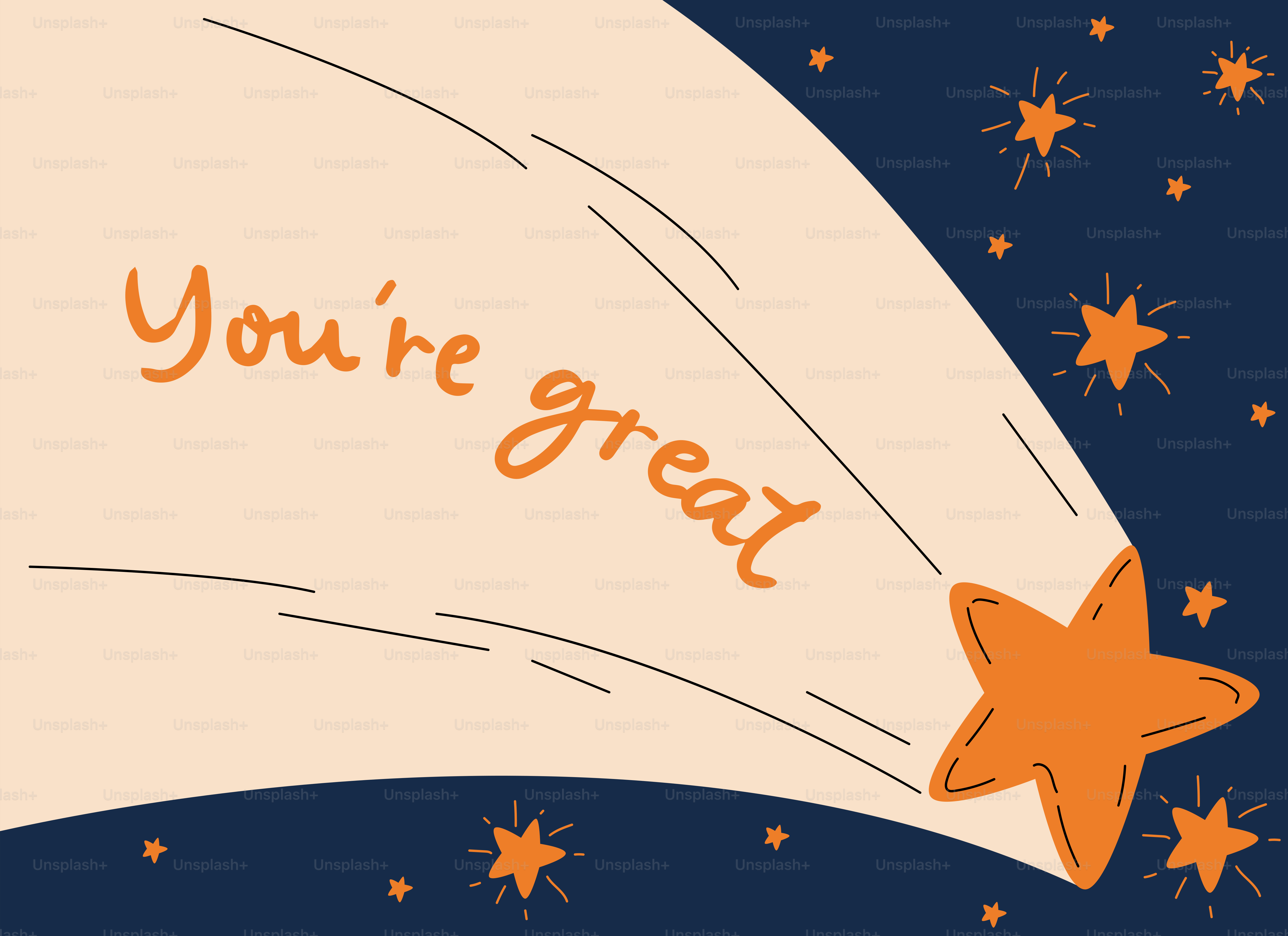 Um cartão de felicitações com um foguete e estrelas