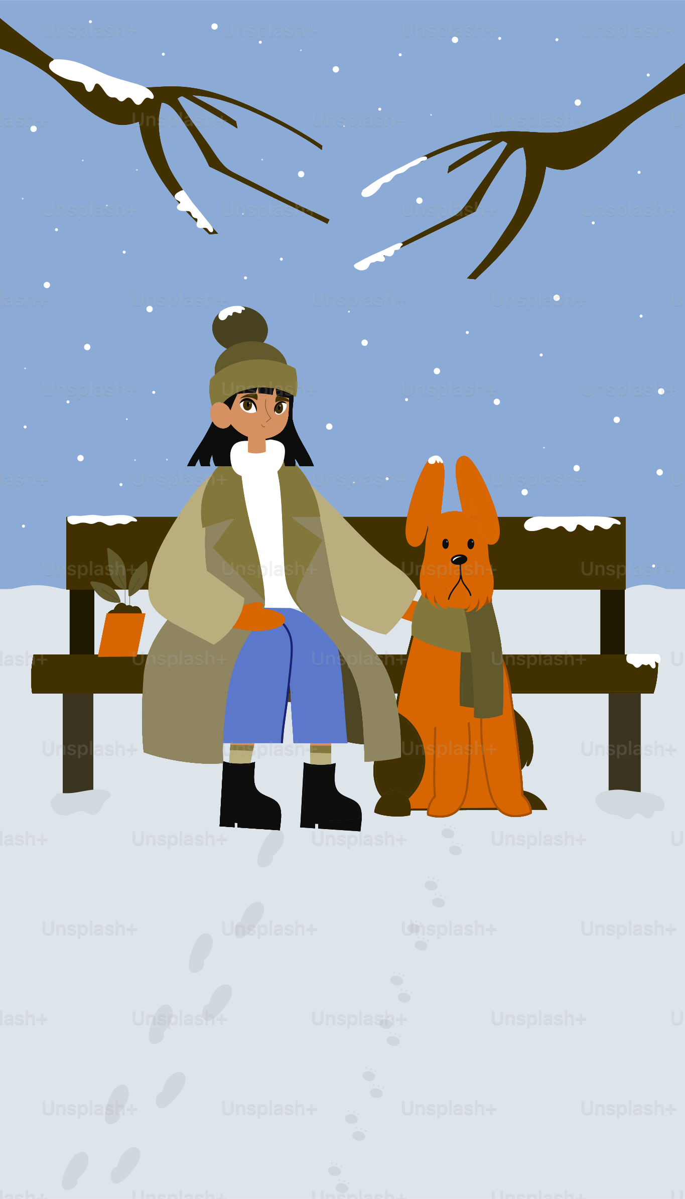 A woman sitting on a bench next to a dog