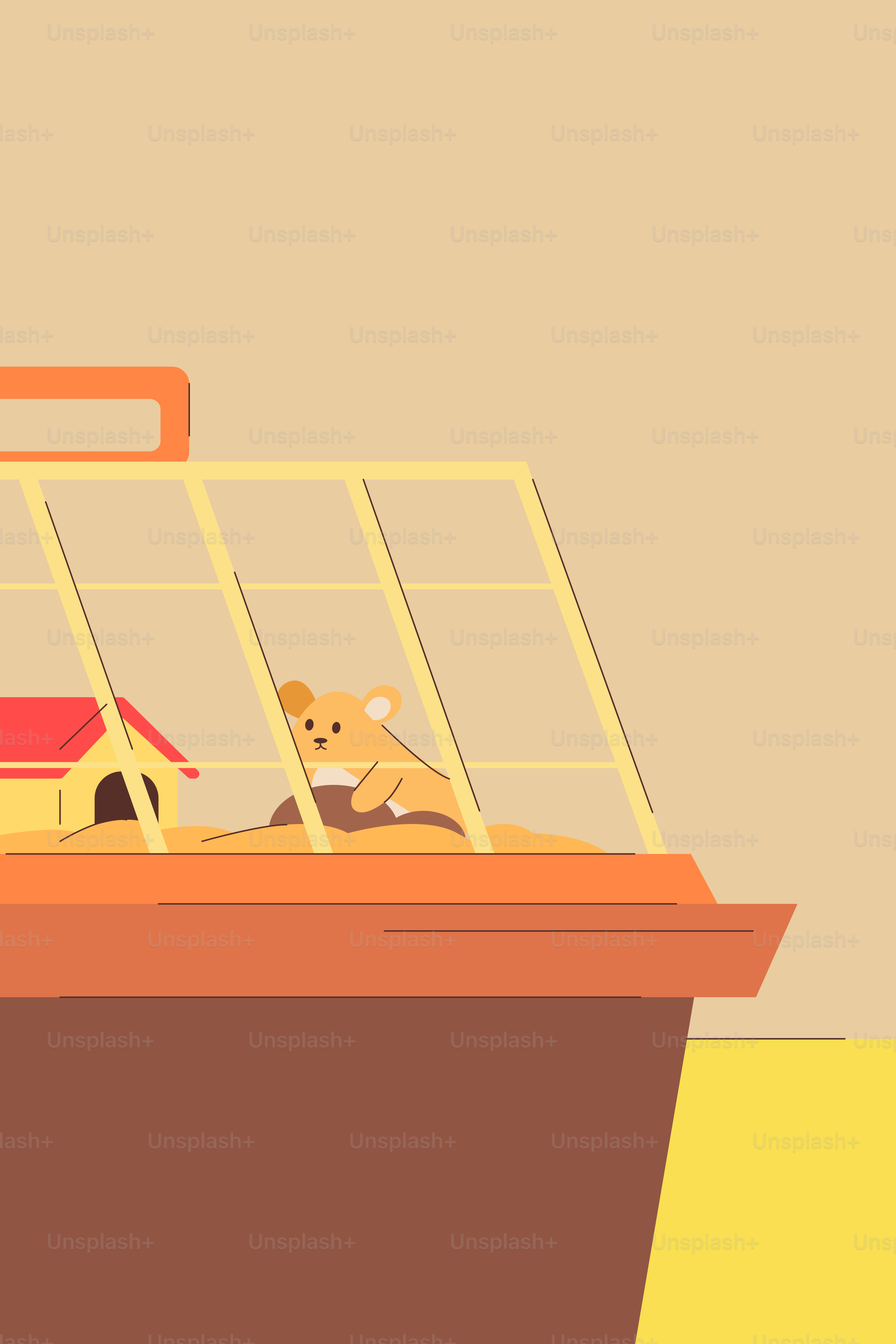 A cartoon of a house in a cage with a mouse inside