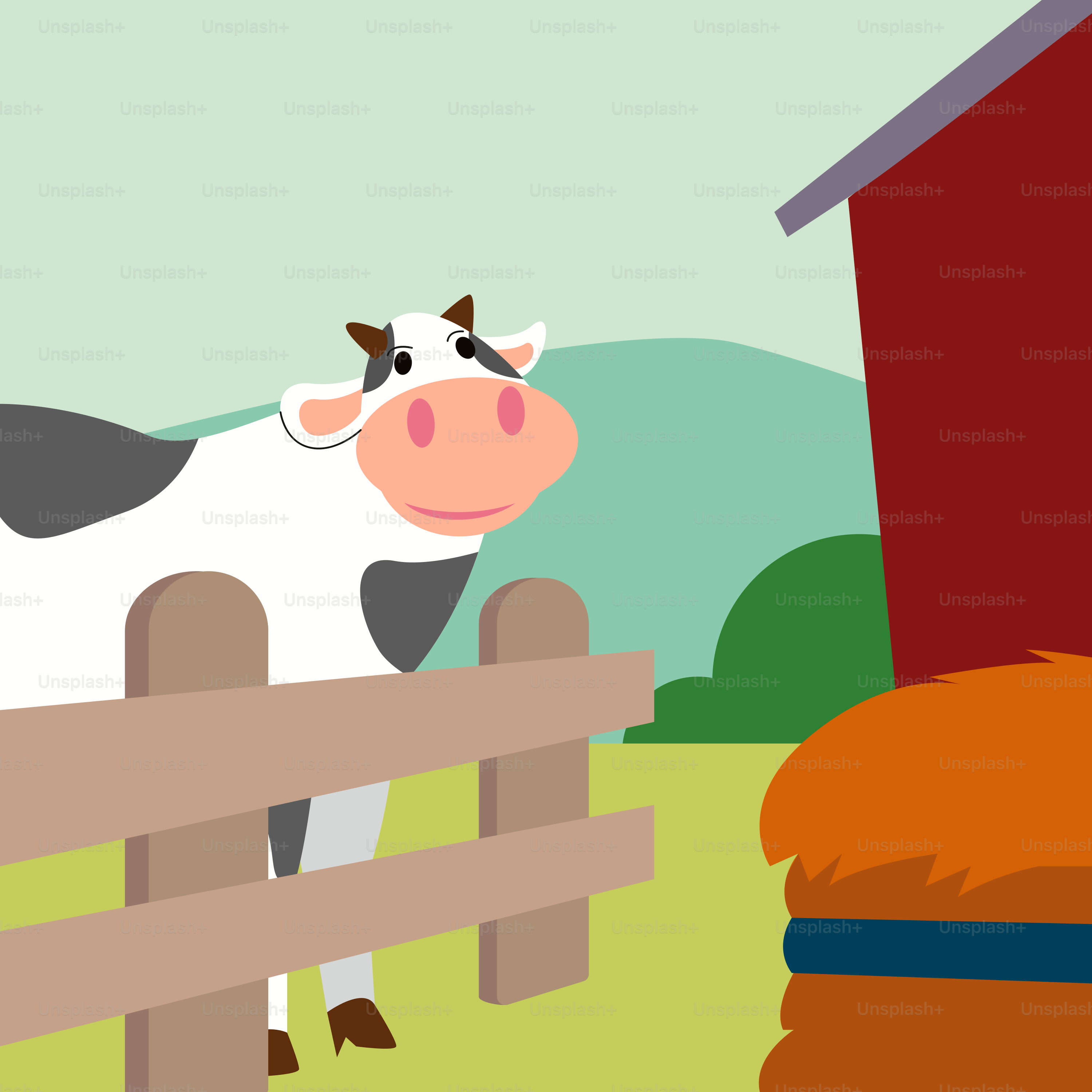 A black and white cow standing next to a fence