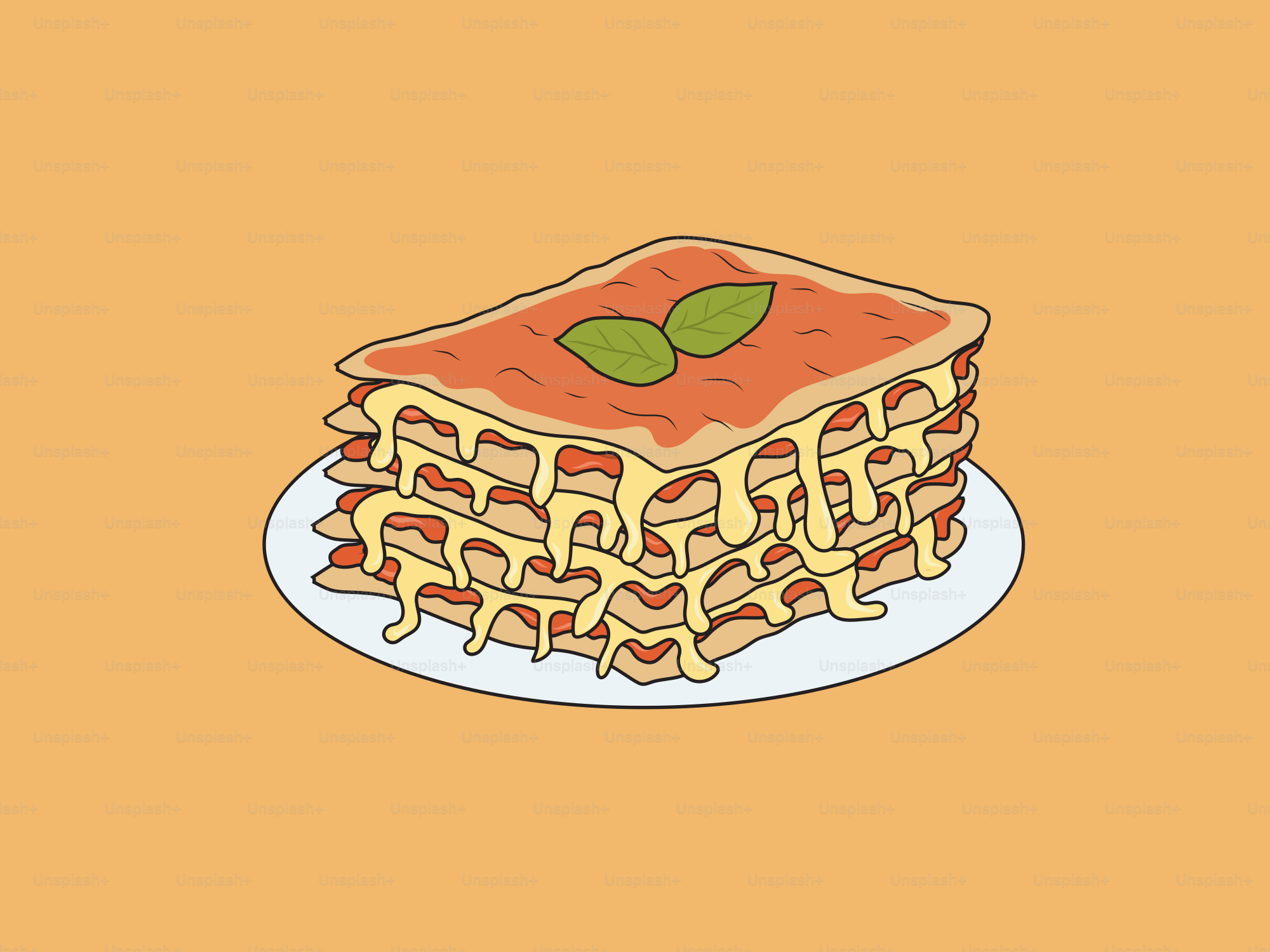 Une assiette de nourriture avec une feuille verte dessus