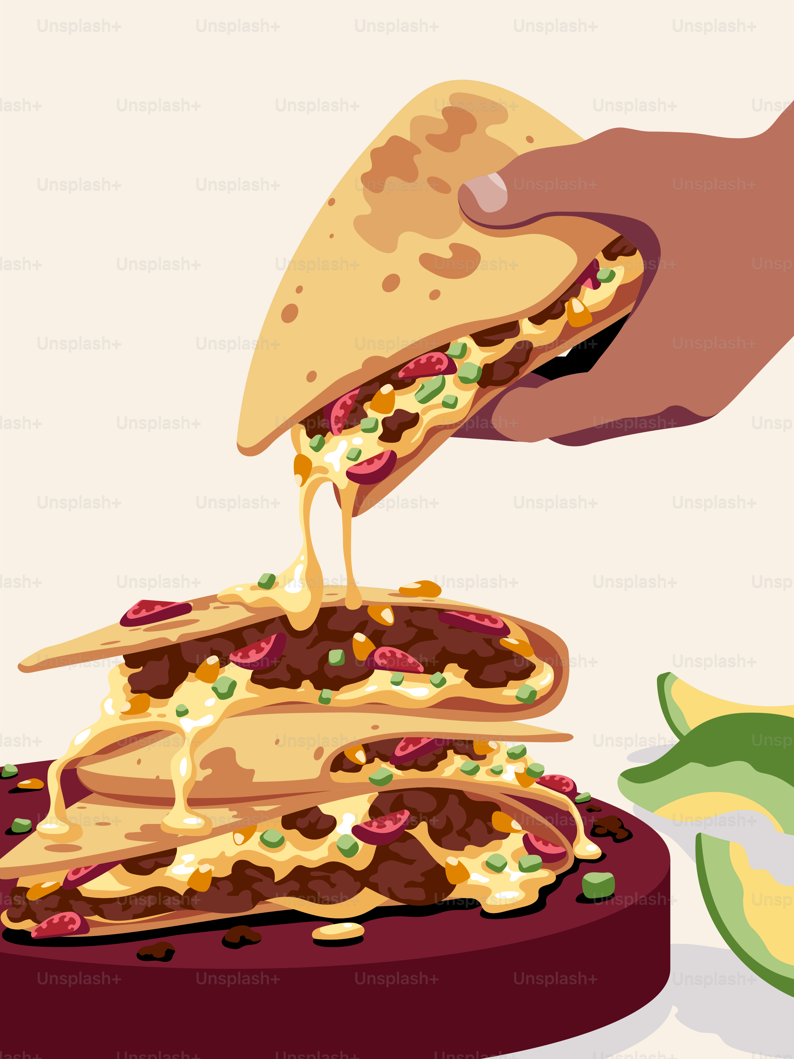 Una persona sta mettendo un pezzo di cibo sopra un piatto