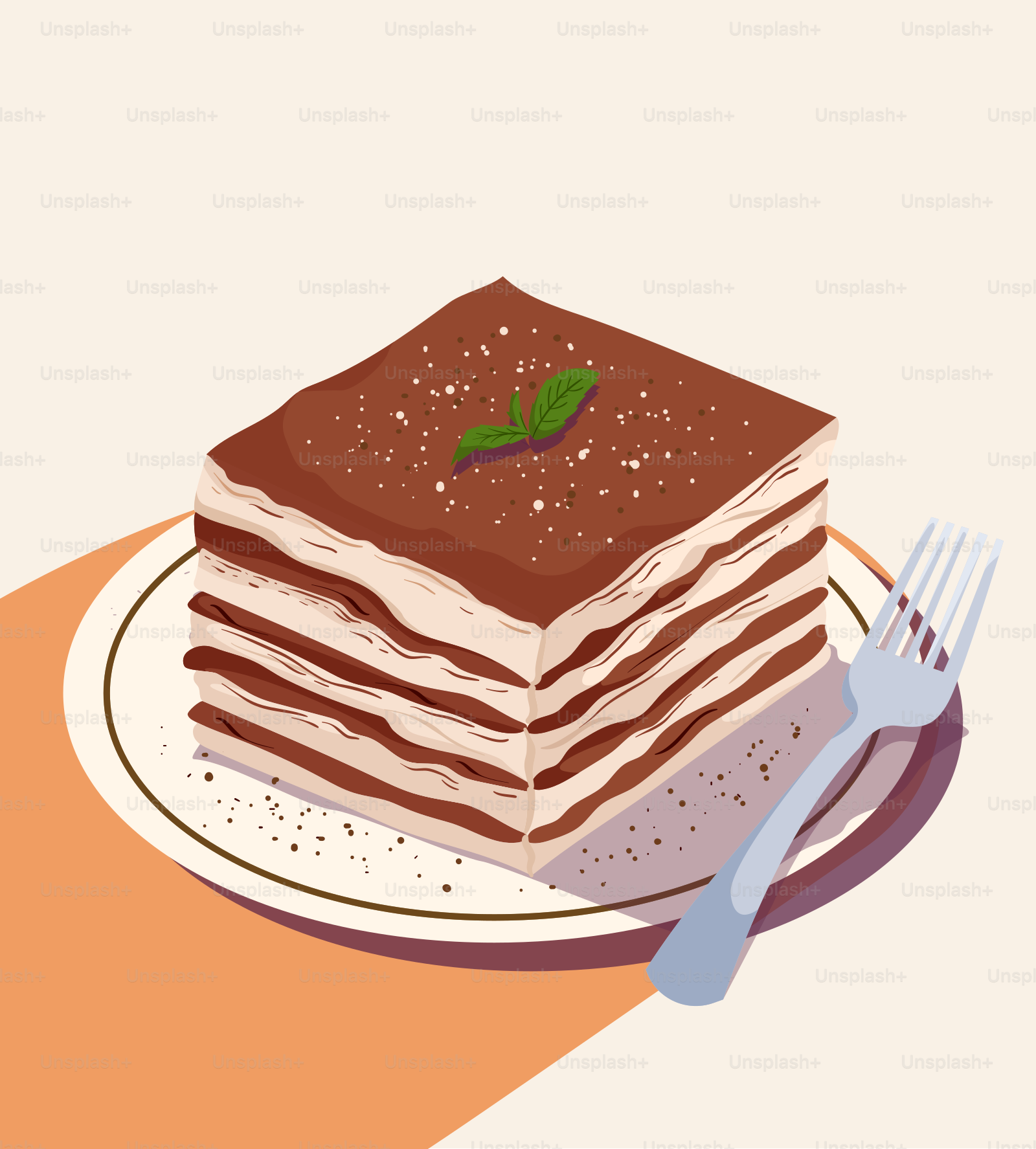 Una pila di torte su un piatto con una forchetta