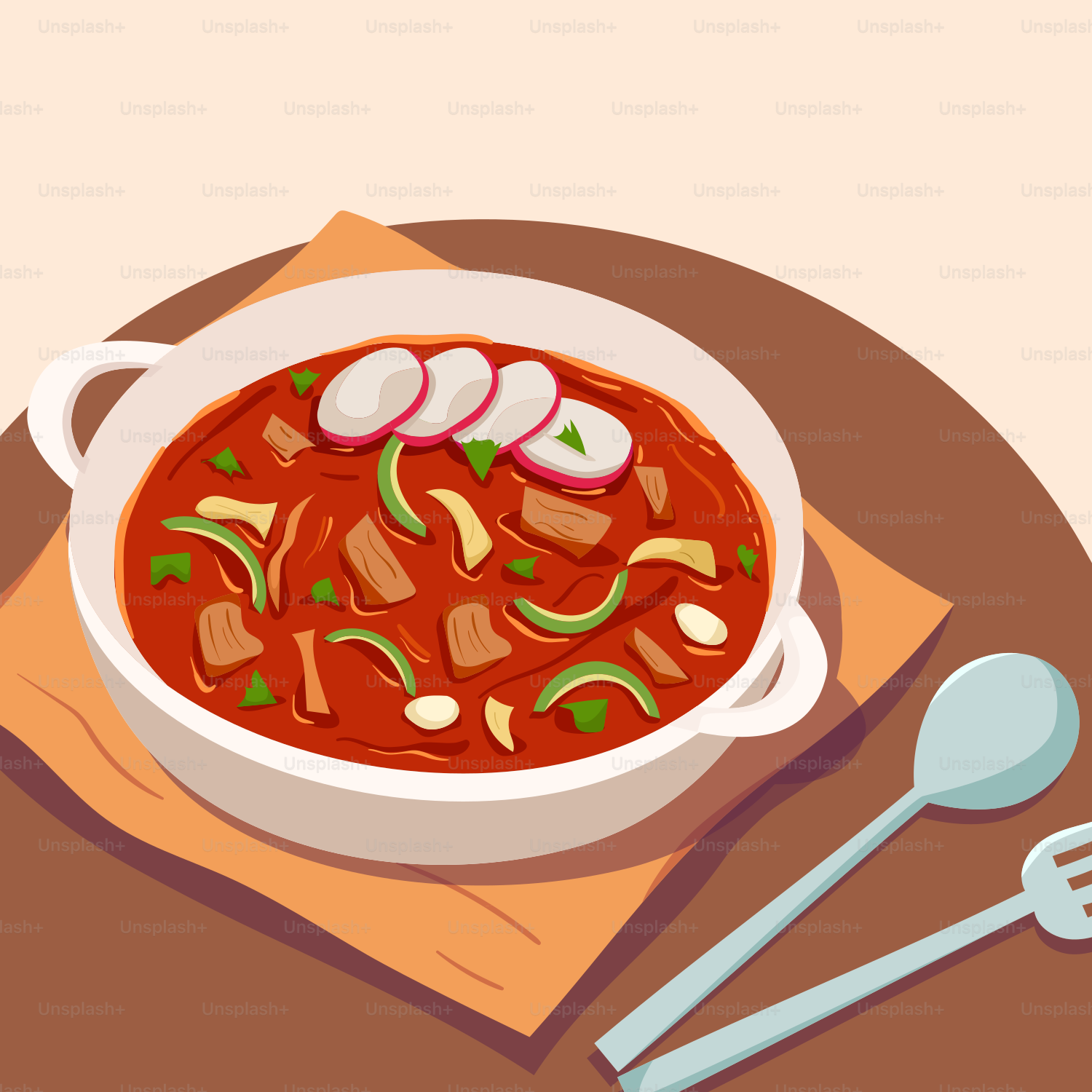 Un bol de soupe sur une table en bois