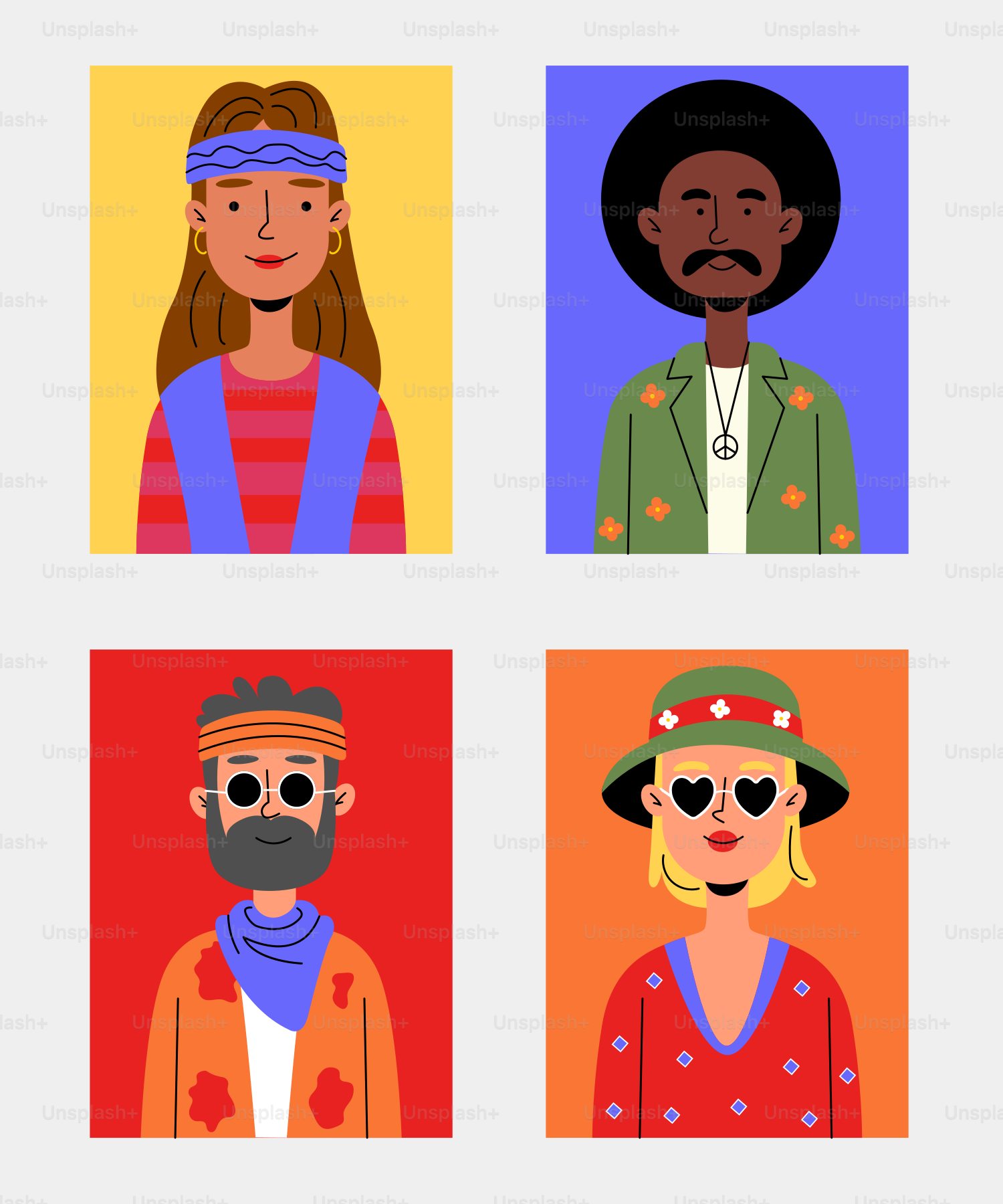 Un grupo de personas con diferentes expresiones faciales