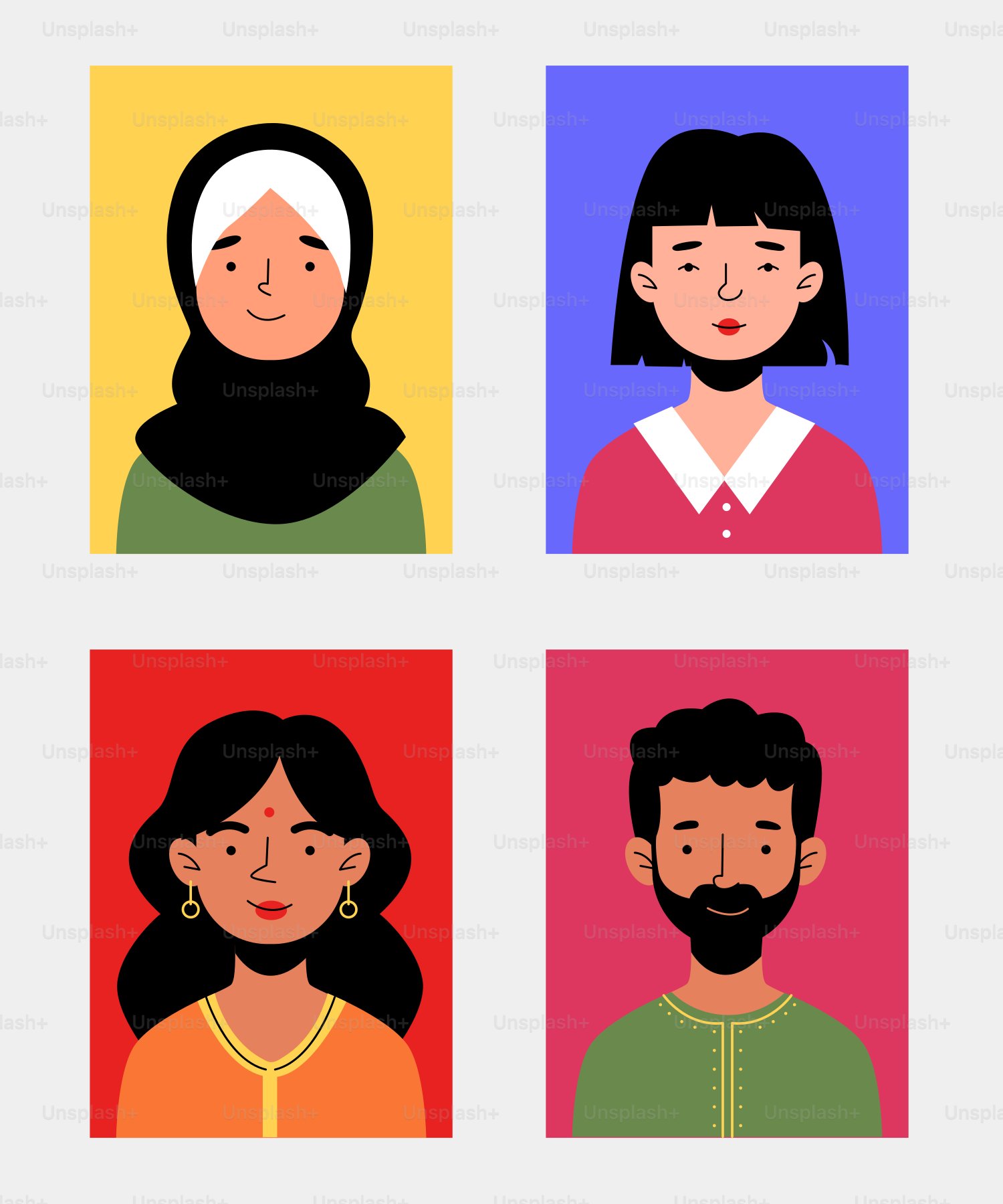 A group of people with different facial expressions