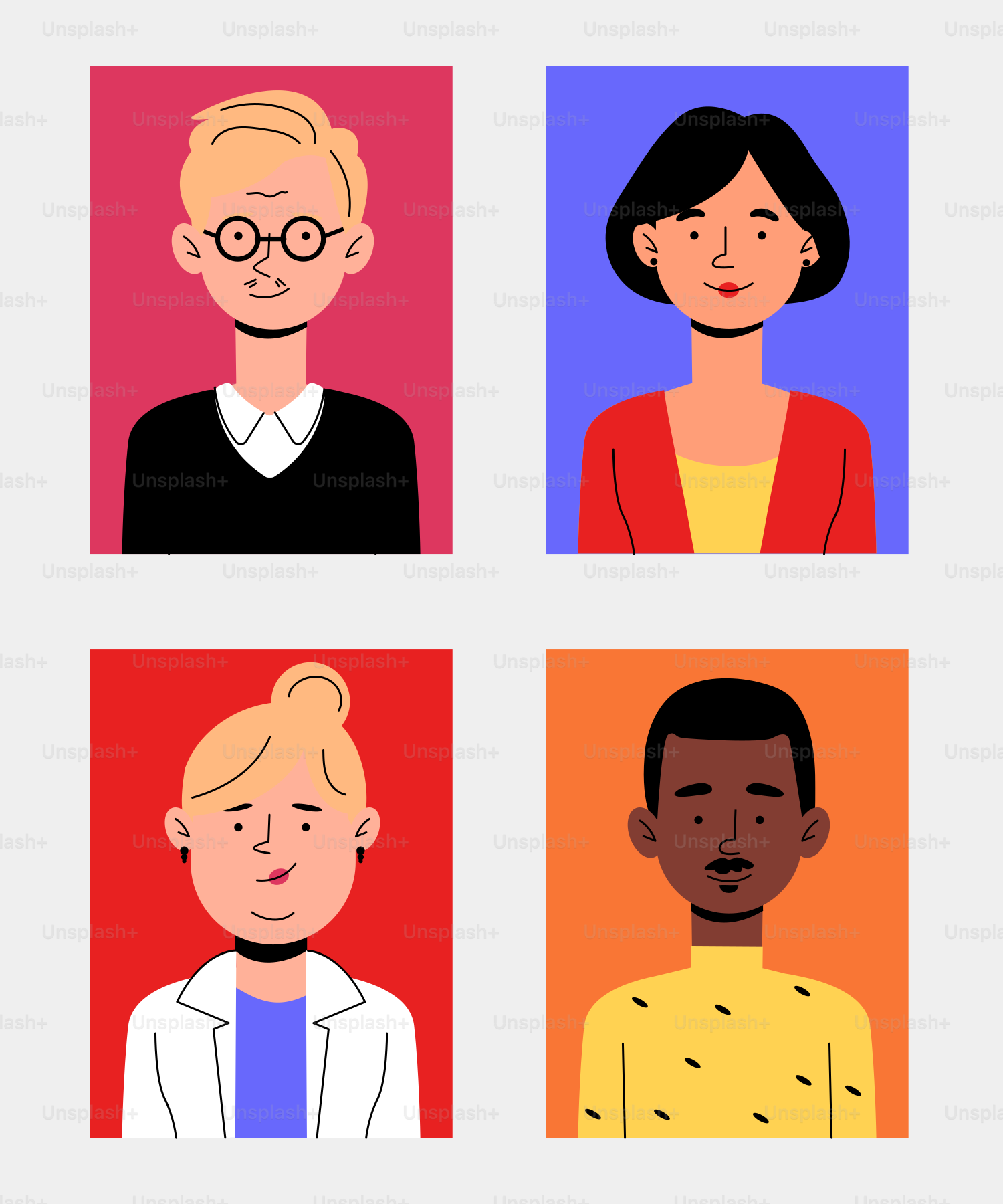 A group of people with different facial expressions