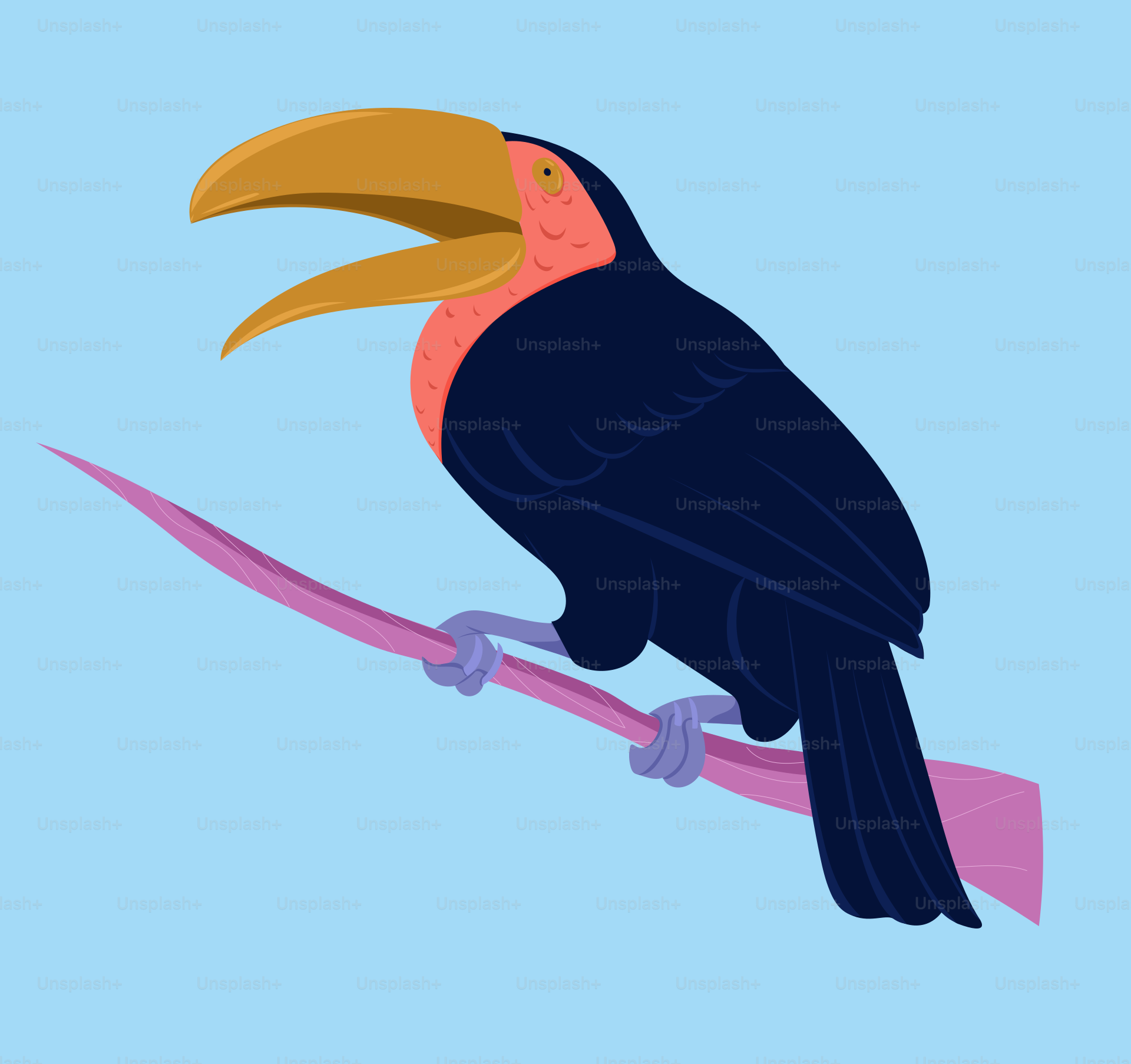 Un oiseau coloré assis sur une branche