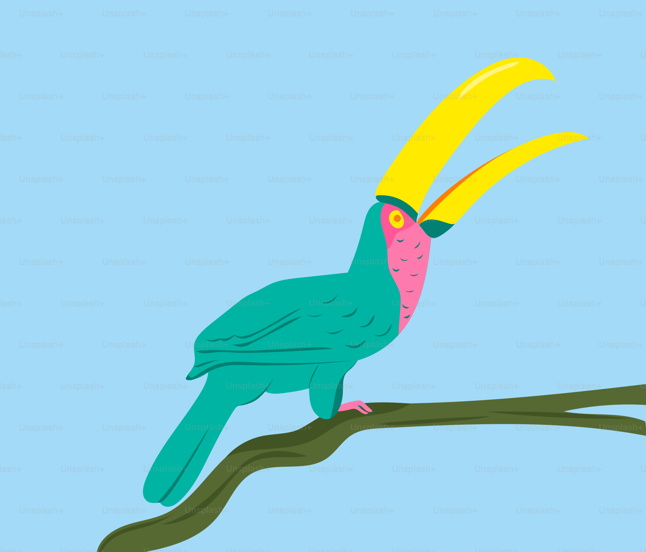 A colorful bird perched on a tree branch